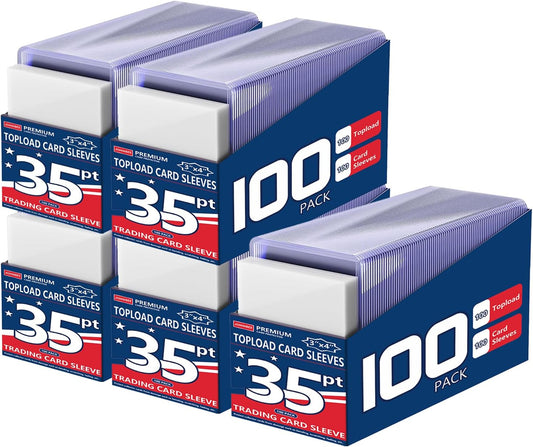 JohnBee Card Sleeves - 3"x4" Hard Plastic Top Loaders for Cards - Trading Card Sleeve & Baseball Card Holder - Premium Topload Ablum Photocard Holder for Sports, Game & Kpop Cards (500Soft+500Hard)