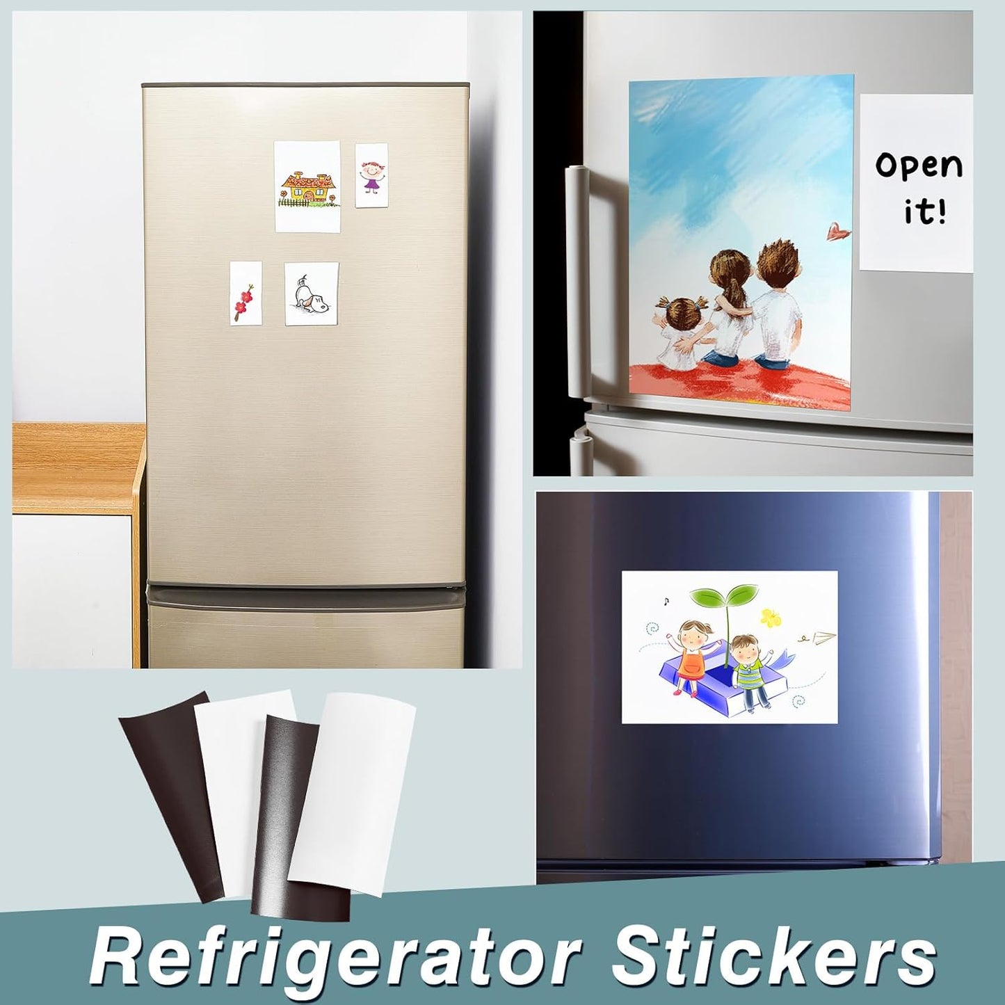 Amylove Blank White Surface Magnet Sheets 24 Inch x 10 Feet, 30 Mil Magnetic Roll Printable Flexible Vinyl Blank Magnetic Sign Sheet Safe for Vehicles DIY Craft Project