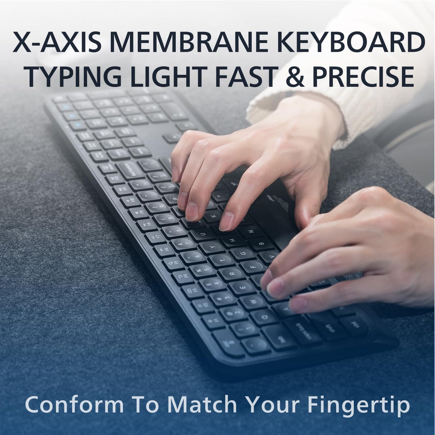 PHILIPS Professional Wireless & Bluetooth Keyboard - Standard-Layout Keyboards with 2.4GHz USB-Receiver, 3-Channel,Ergonomic & Quiet Design, Comfortable & Efficient for PC/Laptop/Pad