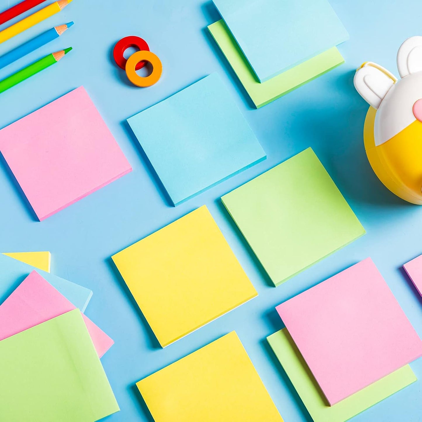 Fainne 120 Pack Sticky Notes Bulk Back to School Supplies Self Stick Note Pads Paper Memo for Office First Day of School Student Teacher Essentials (3 x 3 Inch,Simple Color)