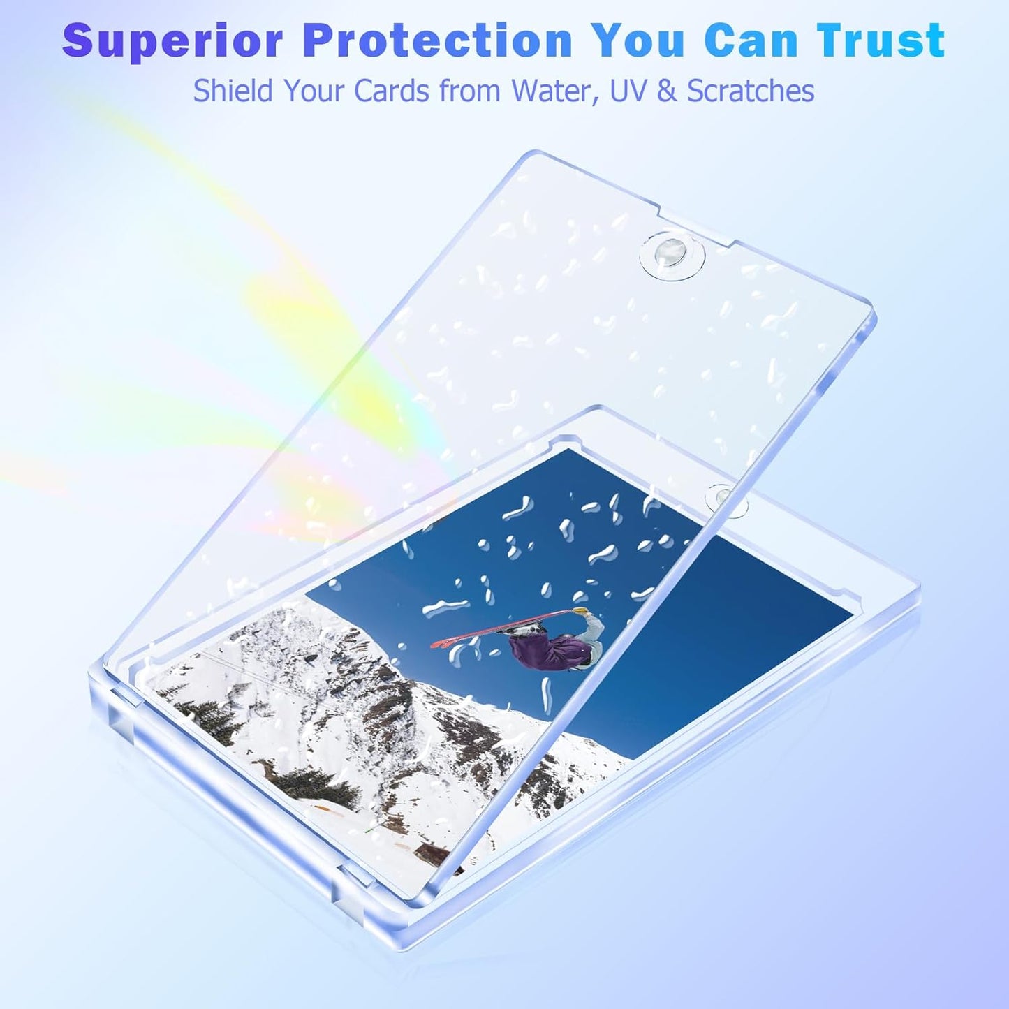 50ct Magnetic Card Holder for Trading Cards, 35 PT Clear Trading Card Sleeves, Hard Plastic Baseball Card Protectors, for Collectible, TCG, MTG, YUGIOH, Football, Sports Cards