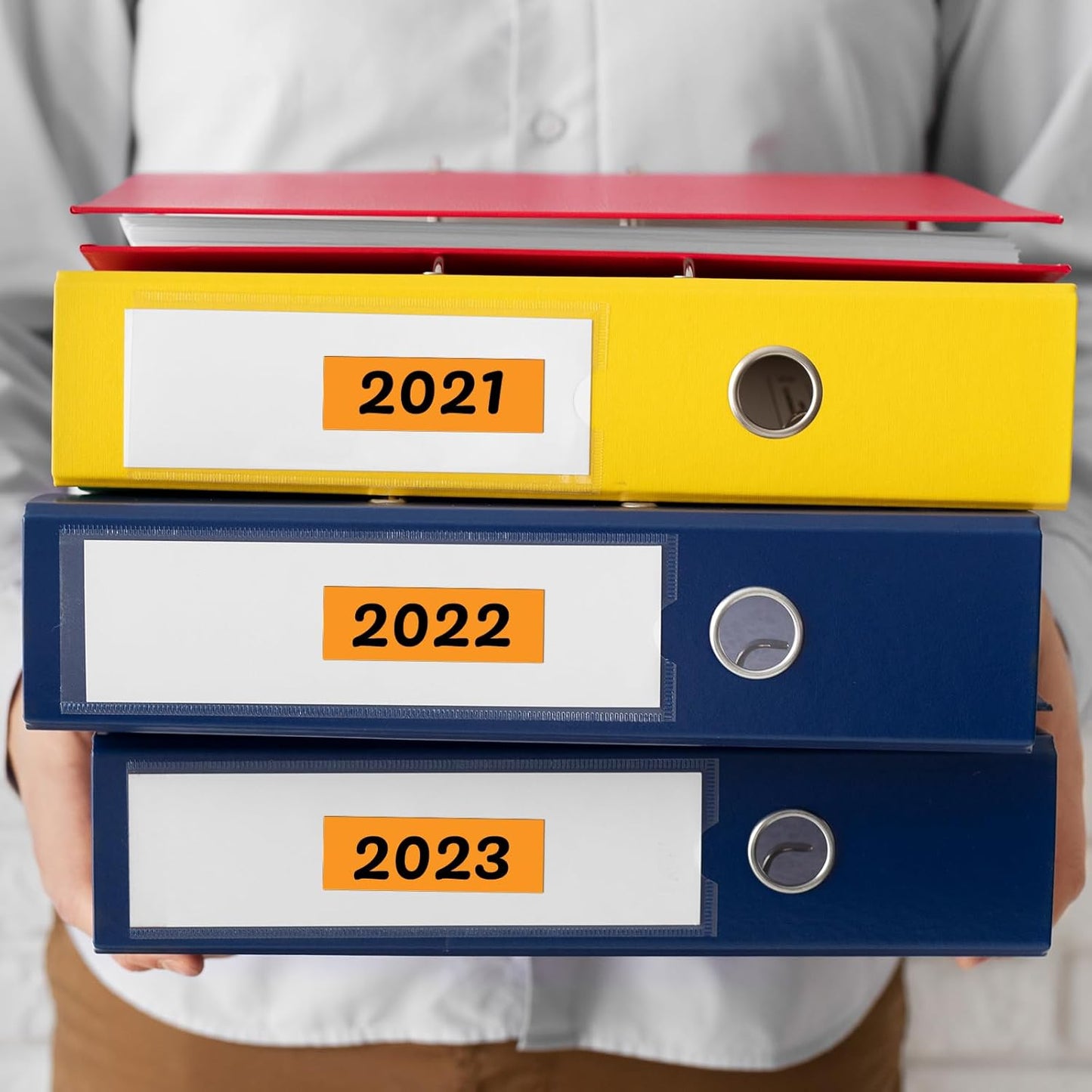 Orange Rectangle Stickers 3 x 1 Inch Color Coding Labels Vinyl Roll Self-Adhesive Waterproof Removable 500 PCS