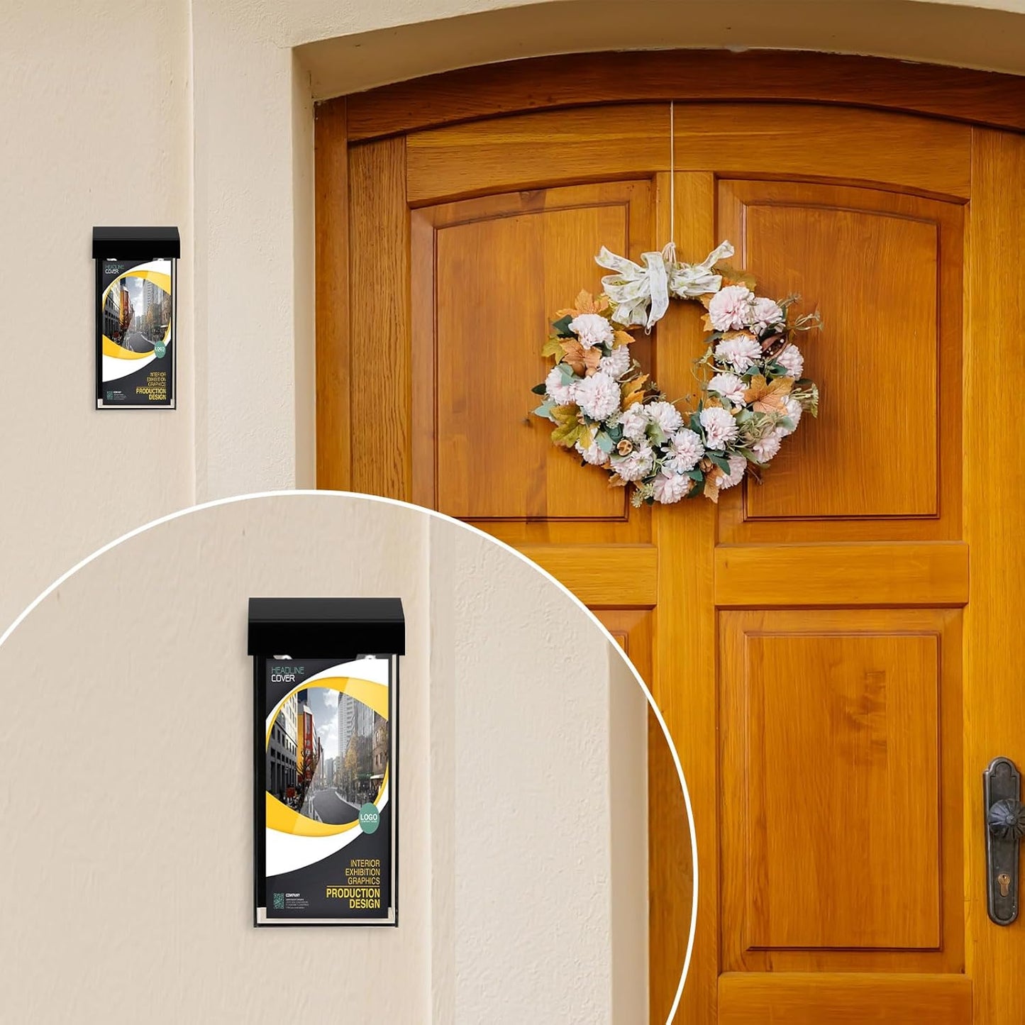 Remerry 2 Pcs Acrylic Outdoor Brochure Holder 4 x 9 Inch Waterproof Wall Mount Literature Box with Black Lid Clear Pamphlet Holder with Screws for Flyer Display Map Menu Envelope