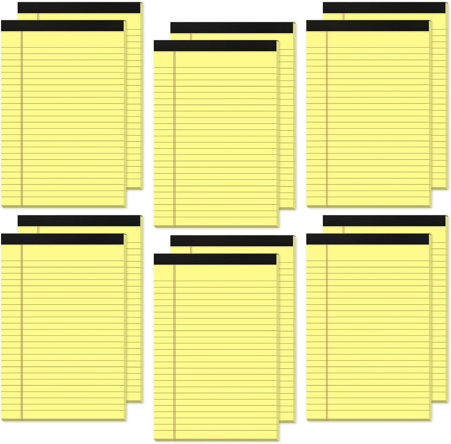 12 Pack Small Yellow Legal Pads 5x8 Note Pads 5x8 College Ruled Yellow Notepads 5x8 Narrow Ruled Yellow Paper Pads 25 Lines 80 GSM Small Paper Tablets 5x8" Lined Notepad With 30 Sheets Per Legal Pad