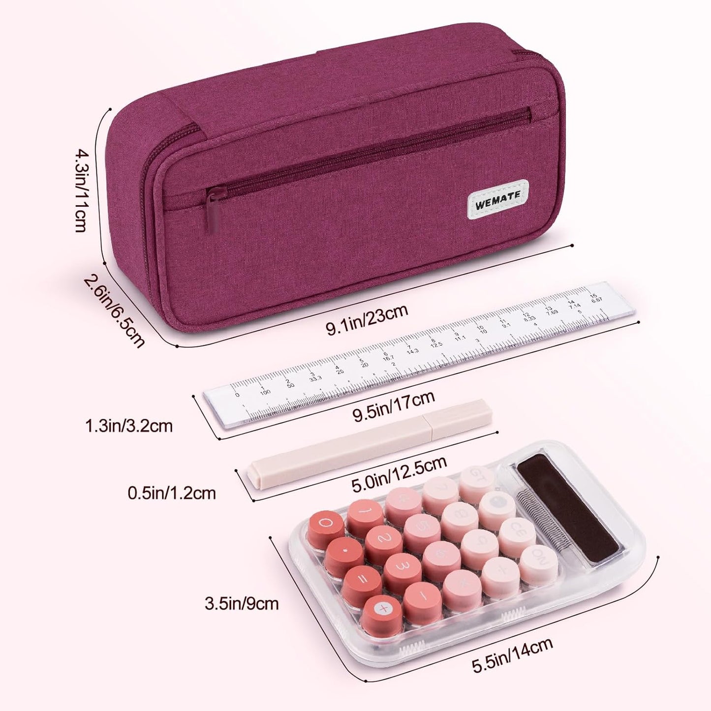 WEMATE Pencil Case, Large Storage Organizer for Stationery, Back - to - School Essential, Teacher Must - have, Big Pencil Pouch, Marker Case School Supplies for College & High School