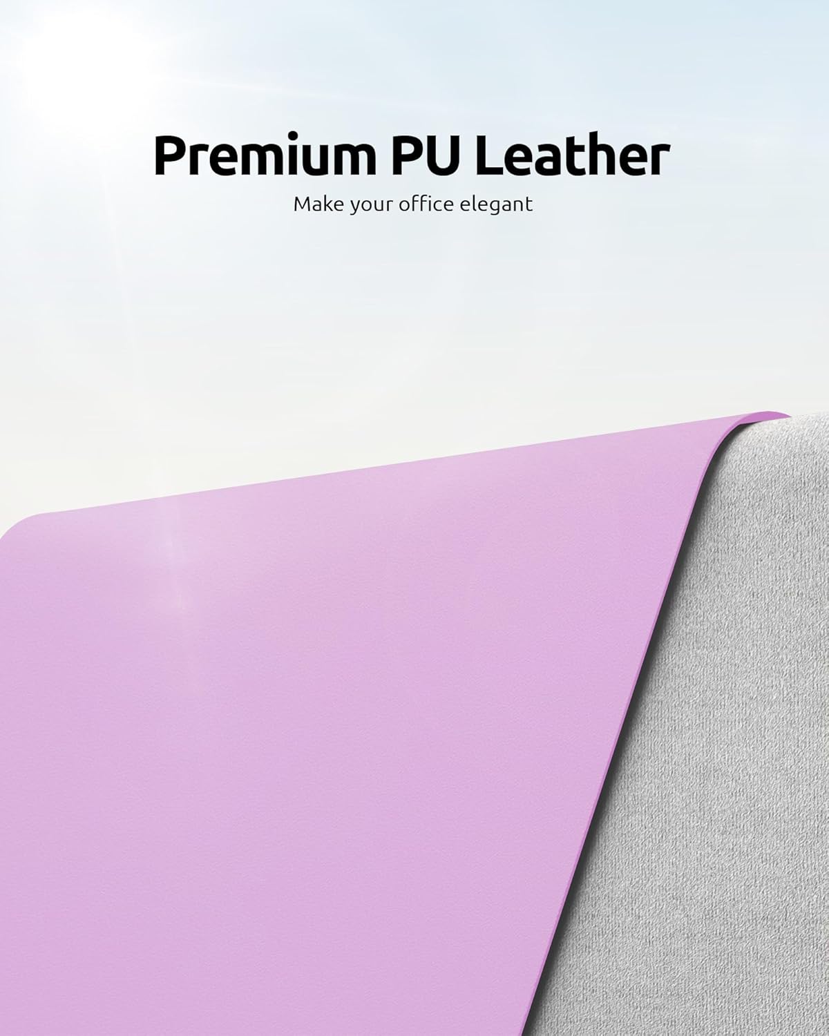 YSAGi Leather Desk Protector, Office Mat, Large Mouse Mat, Non-Slip PU Leather Blotter, Laptop Desk, Waterproof Writing Pad for Office and Home (Taro Purple, 35.4" x 17")