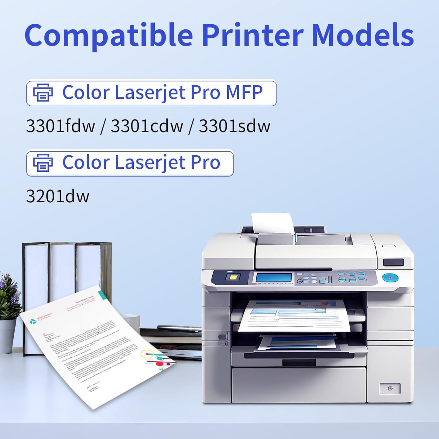 218X Toner Cartridges 4 Pack High Yield Compatible Replacement for HP 218X 218A for Color Laserjet Pro 3201dw MFP 3301fdw 3301cdw 3301sdw Printer Ink W2180X W2180A (BCMY, 4-Pack)