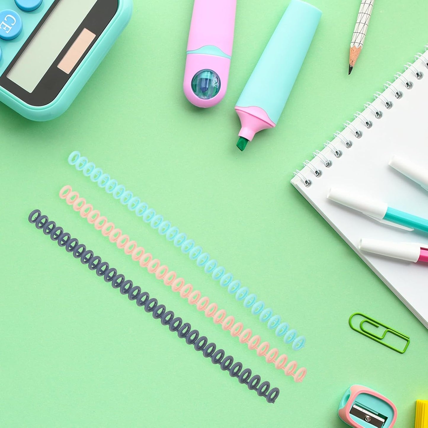 PATIKIL 8.5mm(0.3") Spiral Binder Ring,10 Pcs 30 Rings 25 Sheet Capacity Comb Binding Spines for Binding Paper Sheets Notebook Calendar Picture Album, White