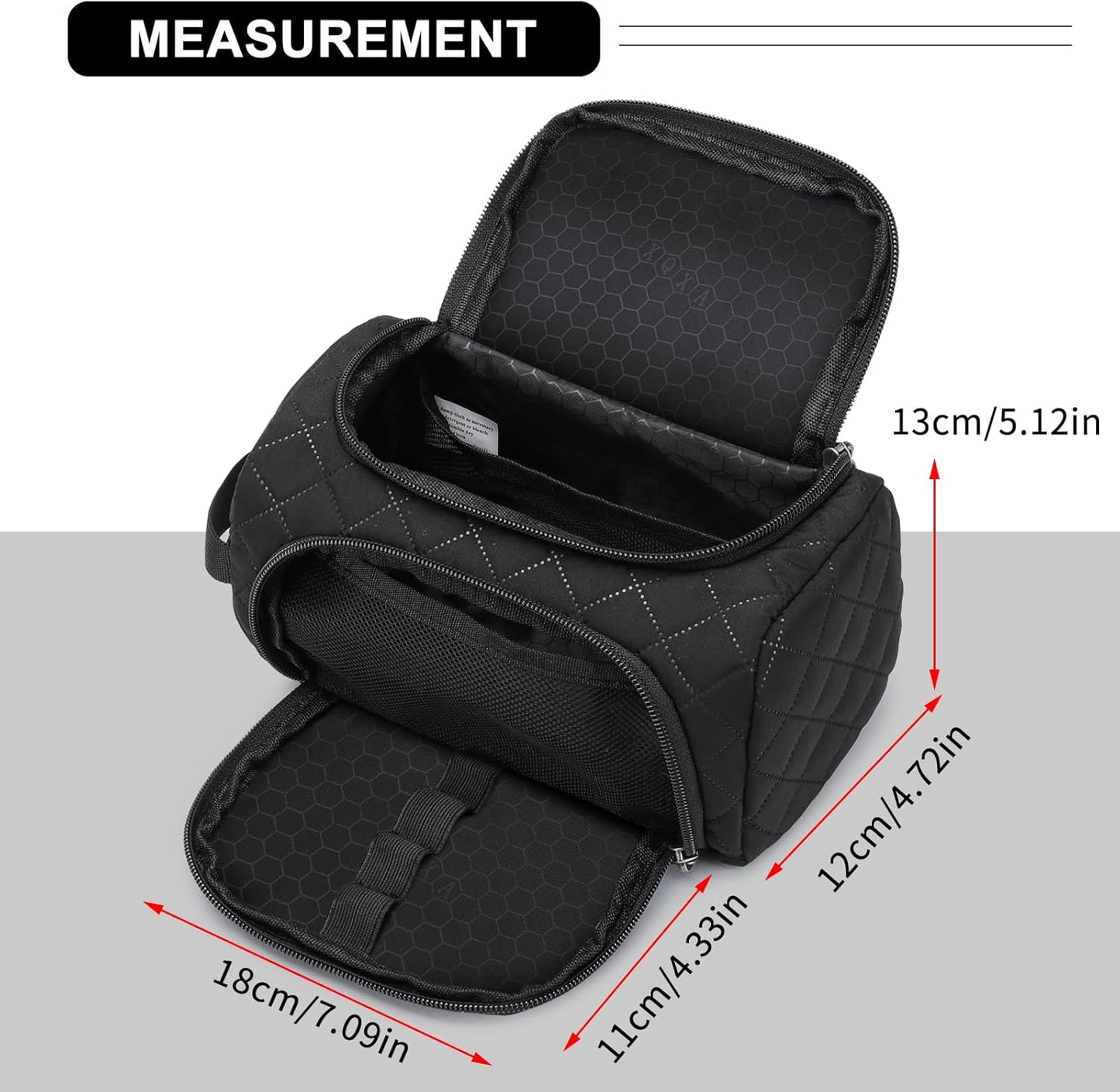 XQXA Extra Large Capacity Pencil Case Organizer, Multifunctional Pencil Pouch with Compartmens, Travel Simple Stationery Bag, Nylon Pencil Bag for Adults (Black Quilted)