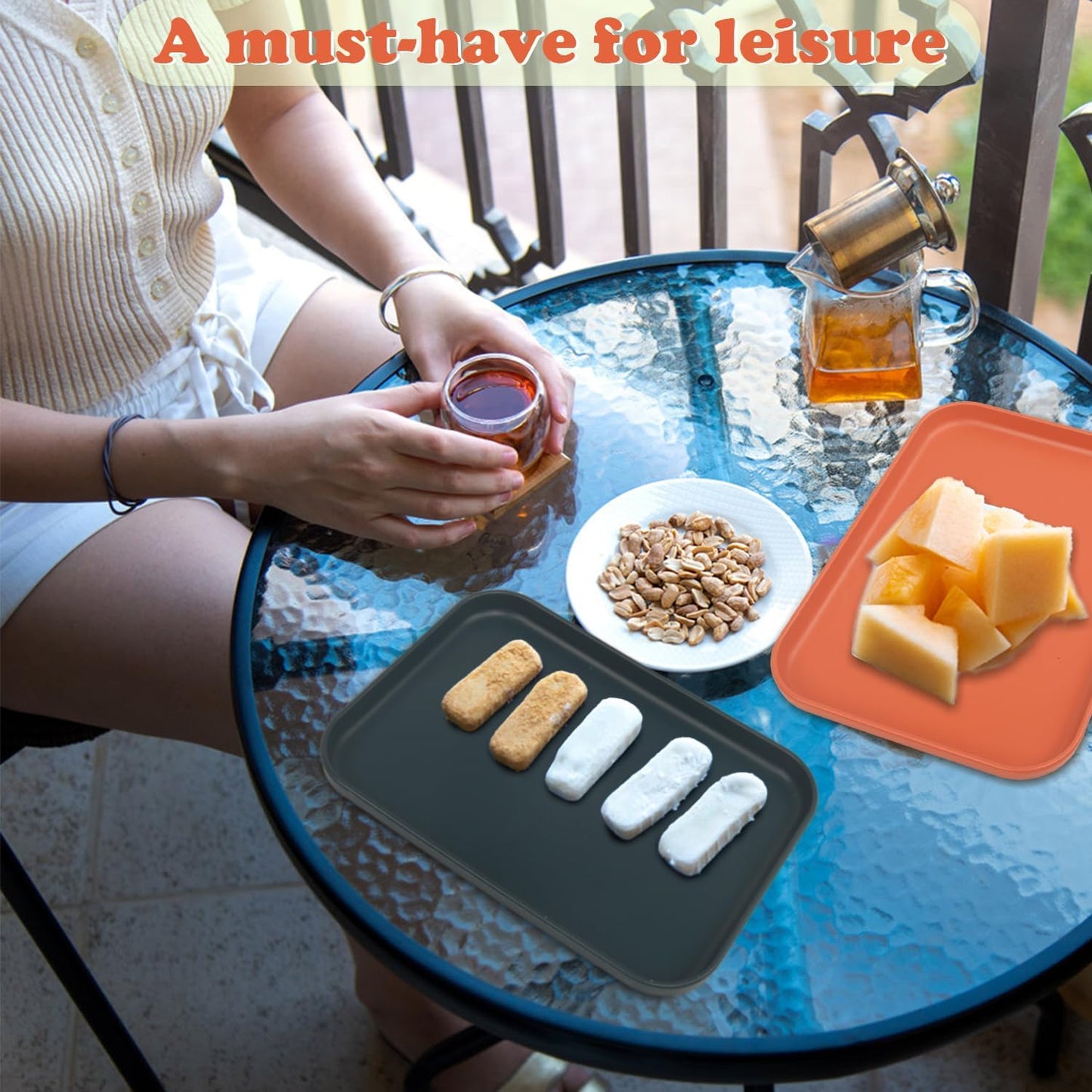 Plastic Art Trays, 10-Pack Large Stackable Activity Crafts Organizer Serving Jewelry Tray for DIY Projects, Painting, Beads, Organizing Supply (12.2 x 8.9 Inches)