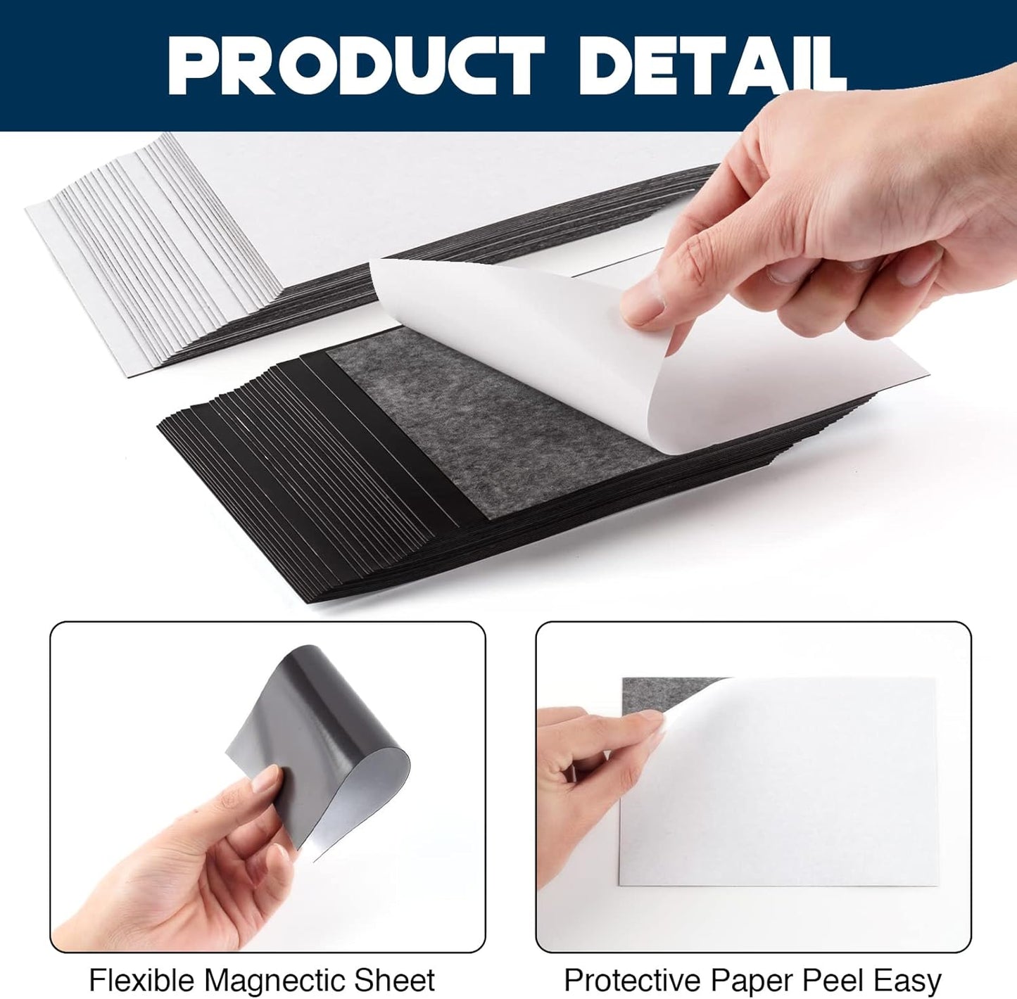 Magnetic Sheets with Adhesive Backing for Fridge 4x6 Pictures Magnets (Bulk Pack of 64),Adhesive Photo Magnets for Home/Classroom/Office/DIY Fridge Magnets