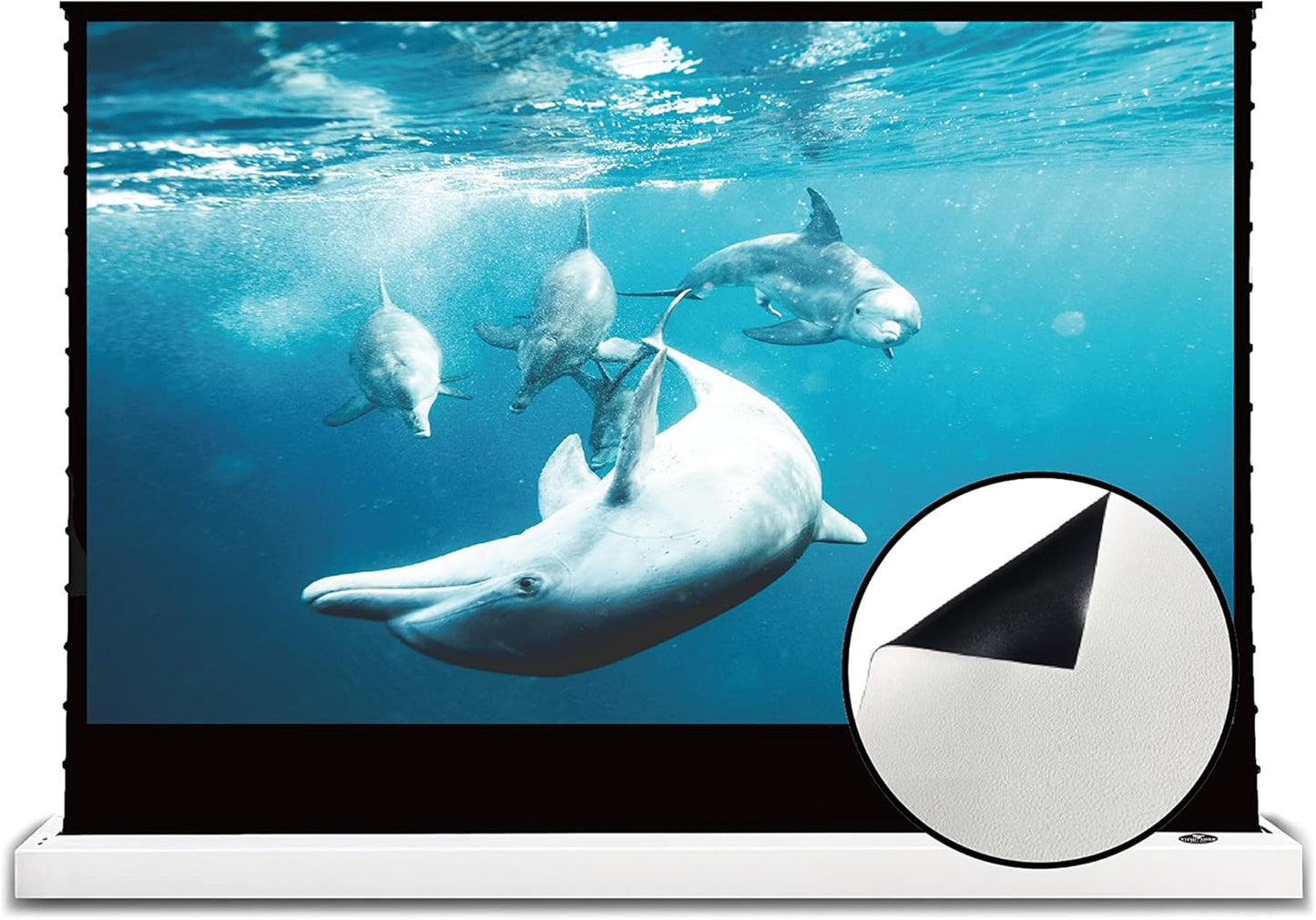 VIVIDSTORM-Screen Projector S 110 inch Motor Rollable Foldaway Portable Screen with White Cinema PVC, 4k 3D HD Gaming/Office Room,Compatible with Standard Projector,VWSDSTW110H