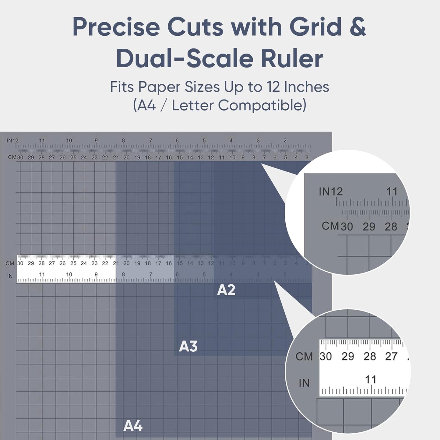 VUSIGN Paper Cutter 12" Cut Length Guillotine Papercutter, Heavy Duty Paper Trimmer with 18 Sheet Capacity Paper Slicer, Large Guillotina Paper Cutting Board for Classroom Crafting Cardstock