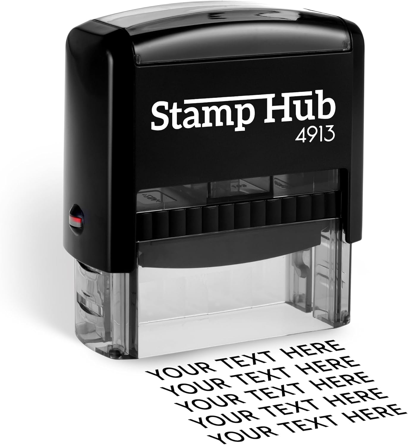 Self Inking Personalized Stamp - Up to 5 Lines, Custom Return Address, Customizable Office Name Rubber- Easy to Change Ink Cartridge, Multiple Ink Color Options - Large
