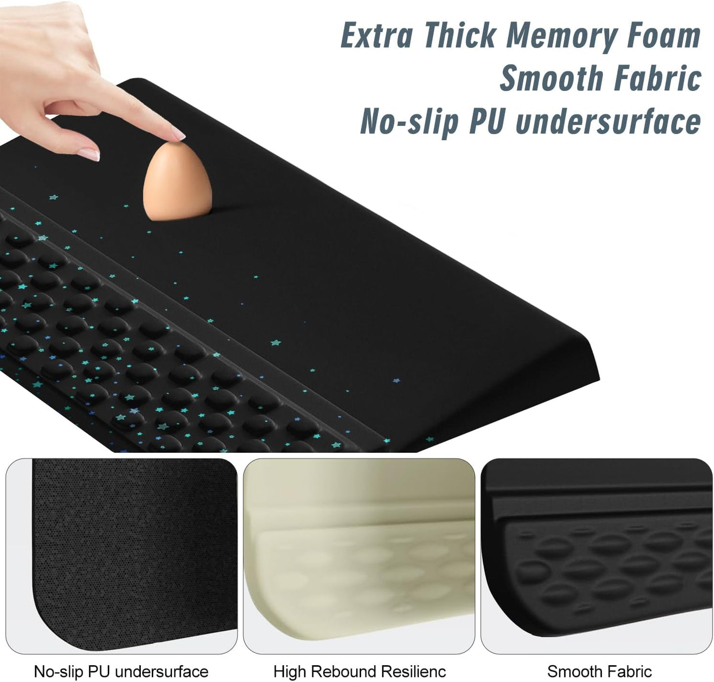 Computer Keyboard Stand with Wrist Rest,Comfy Ergonomic Tilted Keyboard Holder,Keyboard Tray Support for Office Home (Blue Starry Sky)