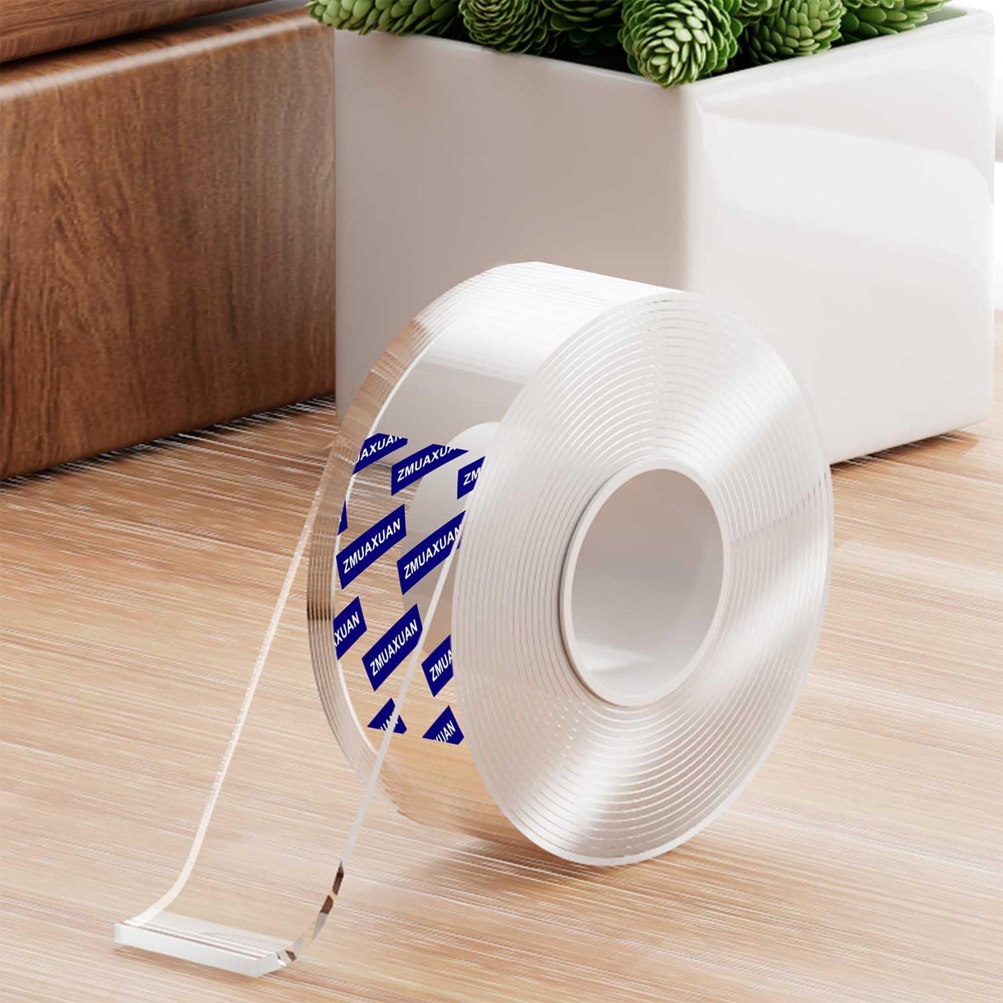 Strong Nano Double Sided Tape Heavy Duty Mounting,Clear Removable Wall Sticky Adhesive Strips,Reusable Thick Gel Grip for Hanging Picture,Poster,Carpet,Photo