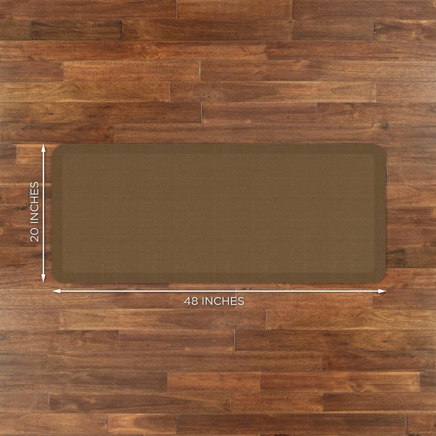 NewLife by GelPro Anti-Fatigue Designer Comfort Kitchen Floor Mat, 20" x48”, Grasscloth Khaki Stain Resistant Surface with 3/4” Thick Ergo-Foam Core for Health and Wellness