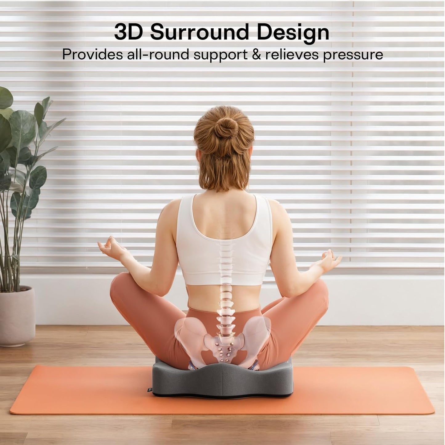 Seat Cushions for Office Chairs - Pressure Relief Seat Cushion - Car Seat Cushions for Pressure Relief, Tailbone Pain, Sciatica & Back Pain Relief for Office Chairs (Grey)