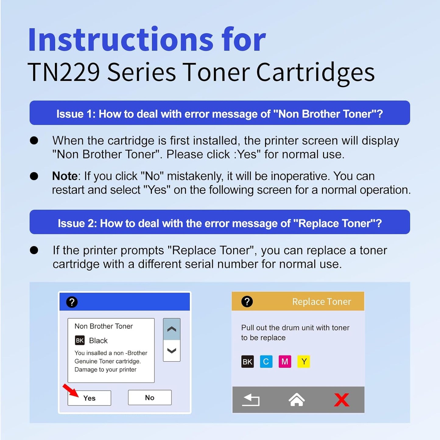 myCartridge Compatible Toner Cartridge Replacement for Brother TN229XL TN-229XL TN229 Toner Use for HL-L3280CDW MFC-L3780CDW MFC-L3720CDW HL-L3220CDW Printer,TN-229XLBK/C/M/Y with Chip 4-Pack