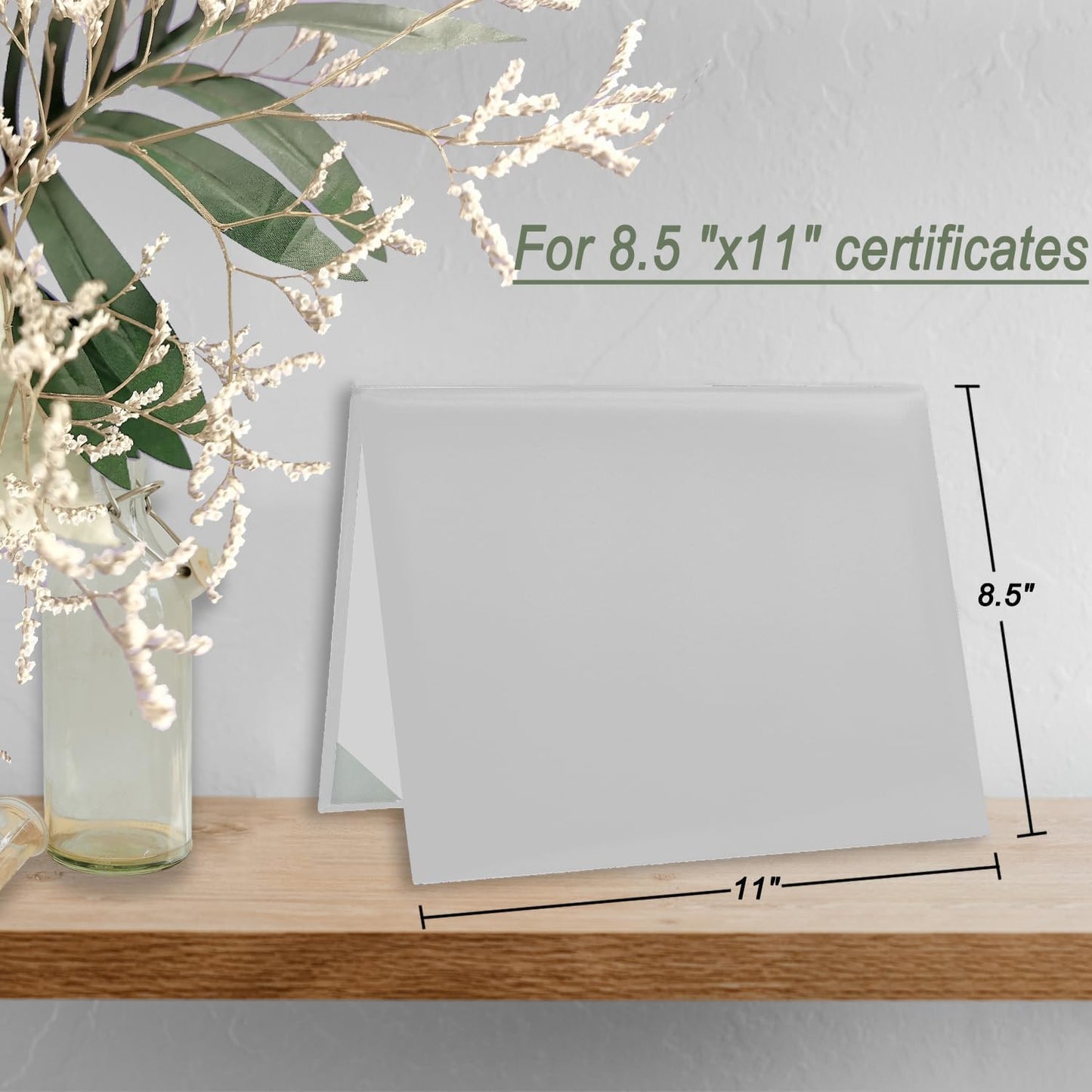 Certificate Holders 8.5"x11" Graduation Diploma Cover Document Leather Folders,White-2 Pack