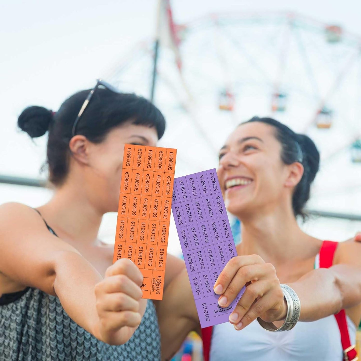 Kosiz 504 Sheets 25 Bid Raffle Ticket with Different Numbers Per Sheet Chinese Auction Tickets for Events Church Basket Auction Silent (Mixed Color)