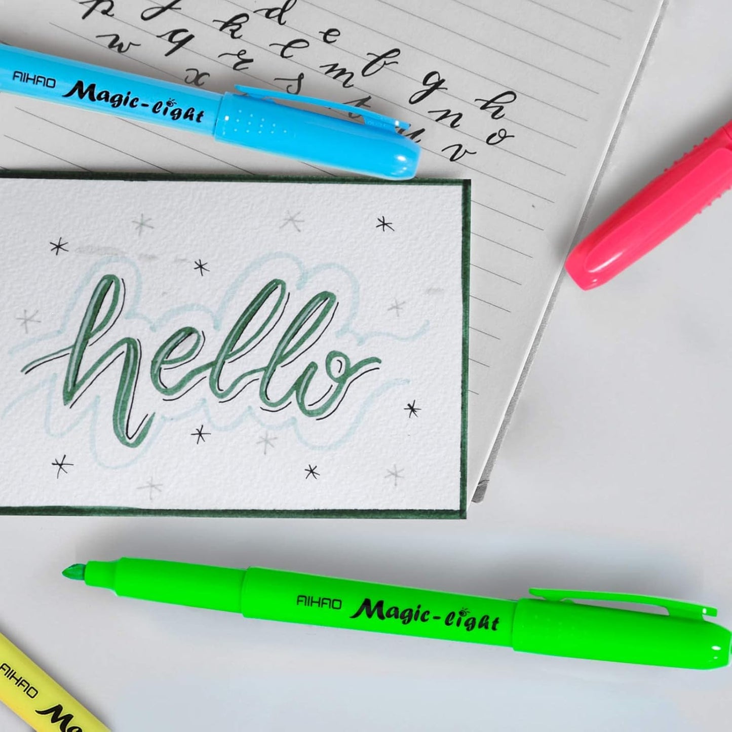 AIHAO Highlighters Assorted Colors, Chisel Tip Highlighter Pens, Pocket-Style, Assorted Ink Colors, 24 Pack