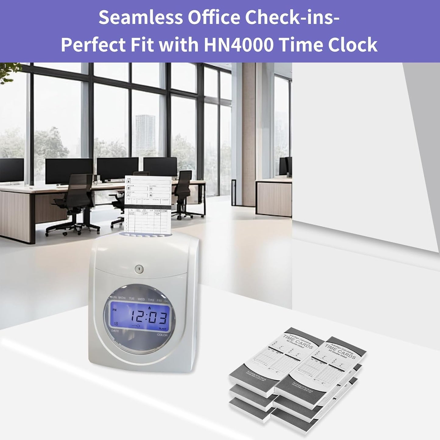 300 HN4000 Time Cards for Employee Time Clocks, Compatible with HN4000, HN2000, HN2500, HN4500, Card Numbers 1-50, Pre-Punched Holes, 6 Boxes of 50 Cards, Separate Packaging