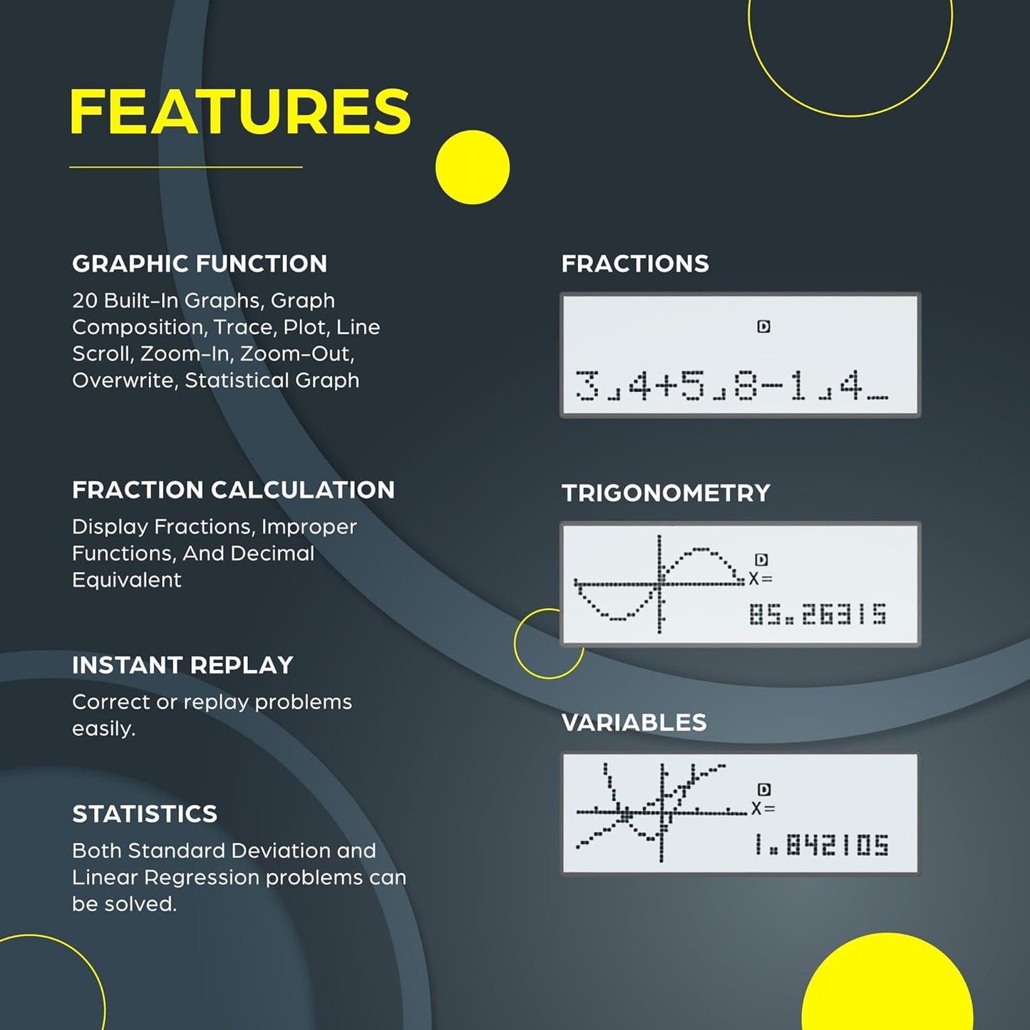 TOVO Scientific Calculator with Graphing Functions, Multiple Modes, 360 Functions, Large Screen, Intuitive Interface for Beginners, High School & Advanced Courses, TS-259 (Developed by CATIGA)