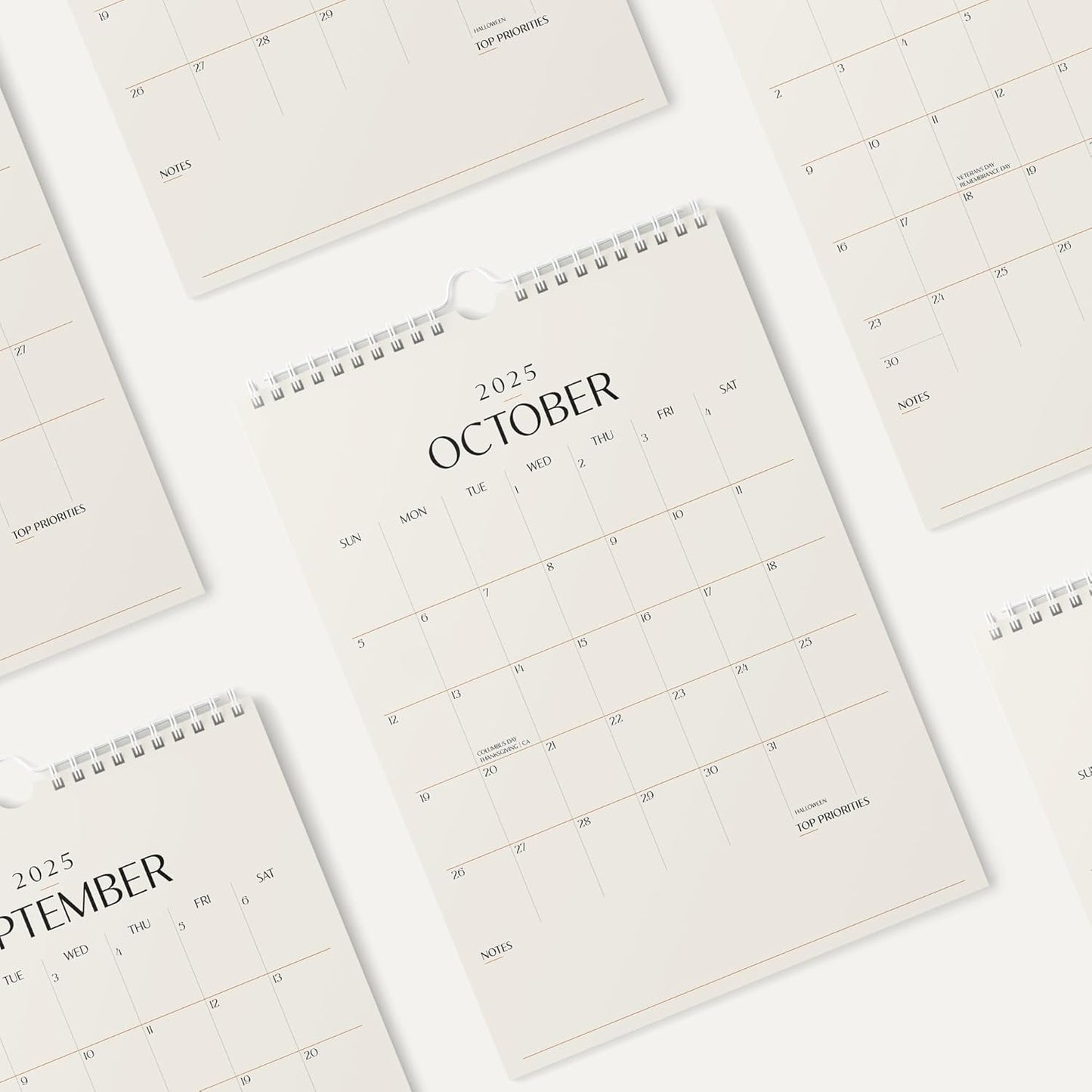 Karto Wall Calendar 2025-2026 - Vertical 11x17 inch July 2025 to December 2026 - Boost Your Productivity and Easy Planning with the Aesthetic Monthly Calendar - Beige