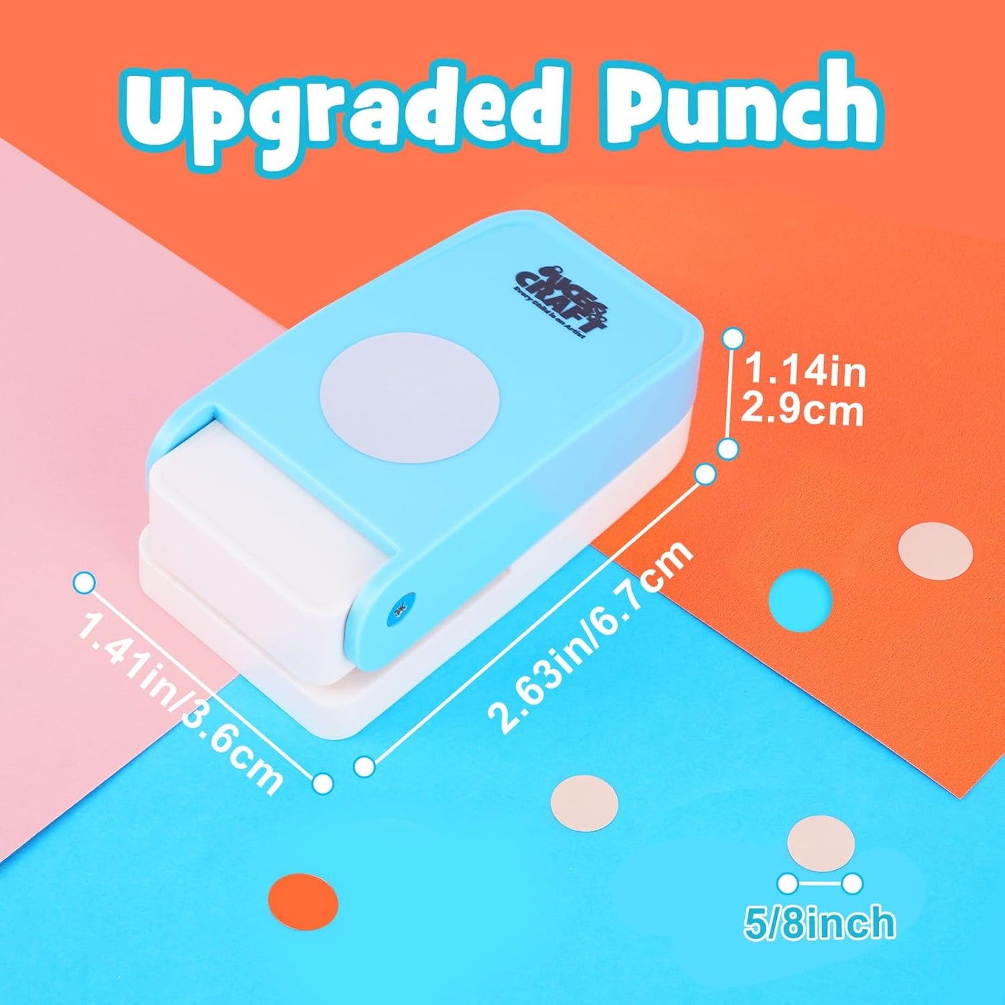 UCEC Craft Hole Puncher, 5/8" Hole Punch, 50% Labor Savings, Circle Punch, Hole Puncher, Paper Punch for Kids Paper Crafts DIY Handmade Crafting Scrapbook Tools Cards Arts Fun Projects