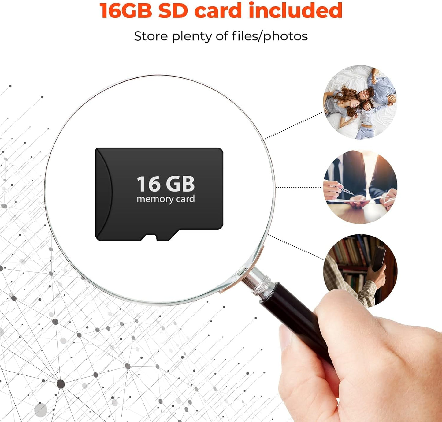 MUNBYN Portable Scanner, Photo Scanner for Documents, Pictures, Texts at 1050 DPI, Flat Scanning, Includes 16GB SD Card, Uploads Images to Computer via USB or Built-in Wi-Fi, No Driver Needed White