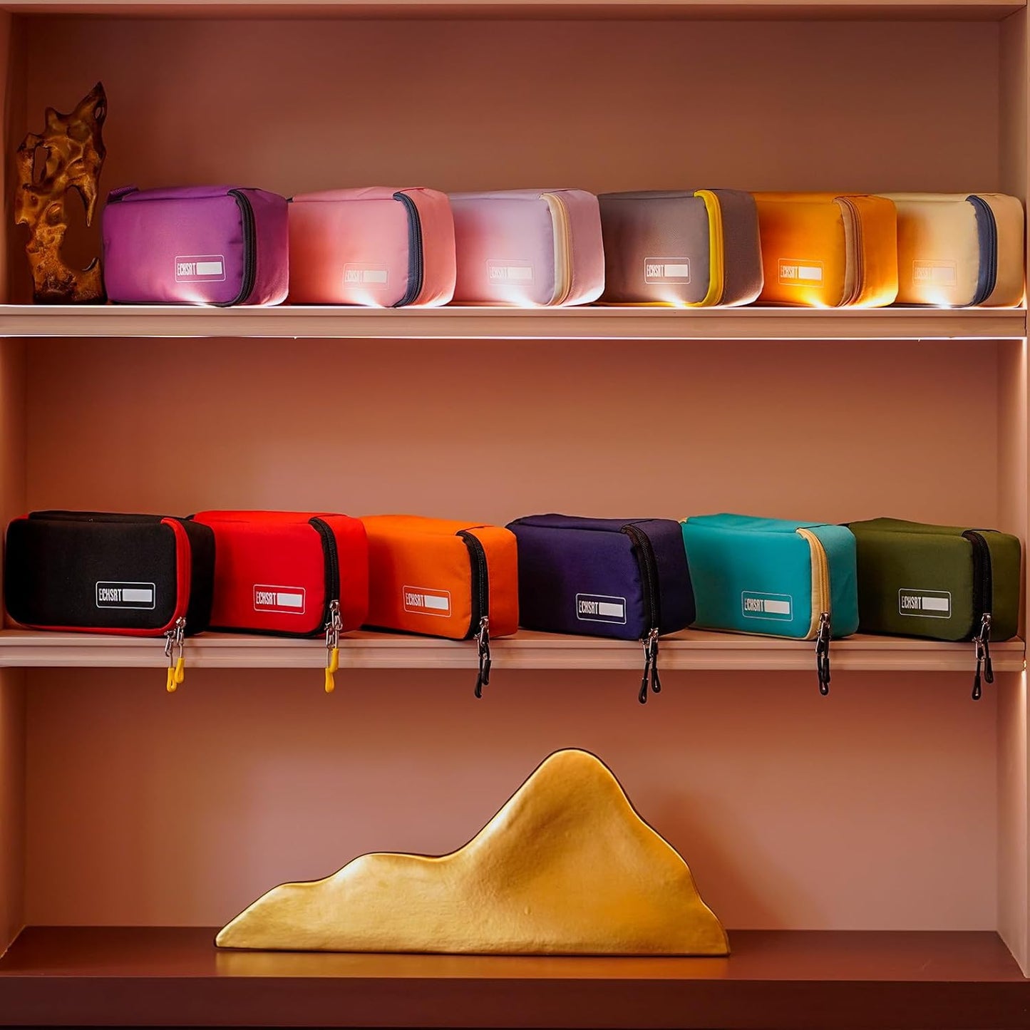 ECHSRT Big Pencil Case, Aesthetic Portable Zipper Pencil Bag with Hidden Pocket, Special Pouch for Men Women Adults, Stationery Organizer Pen Cases for Office Travel, Blue