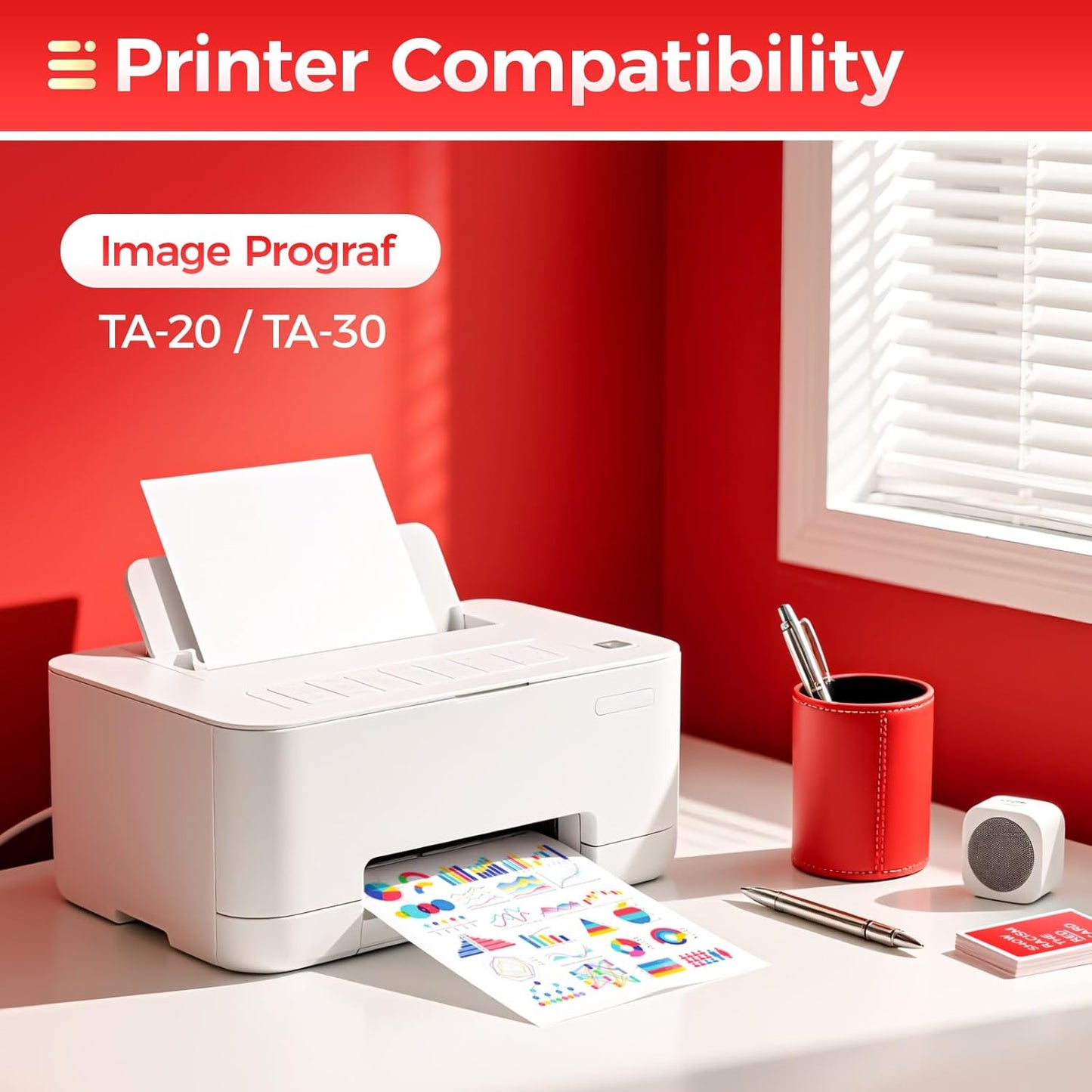 PFI-030 Pigment Ink Tank Kit 5-Pack 55ml High Capacity Replacement for Canon PFI-030 PFI030 Ink Cartridges Compatible for Canon imagePROGRAF TA-20 TA-30 TM-240 TM-340 Printer Black Cyan Yellow Magenta