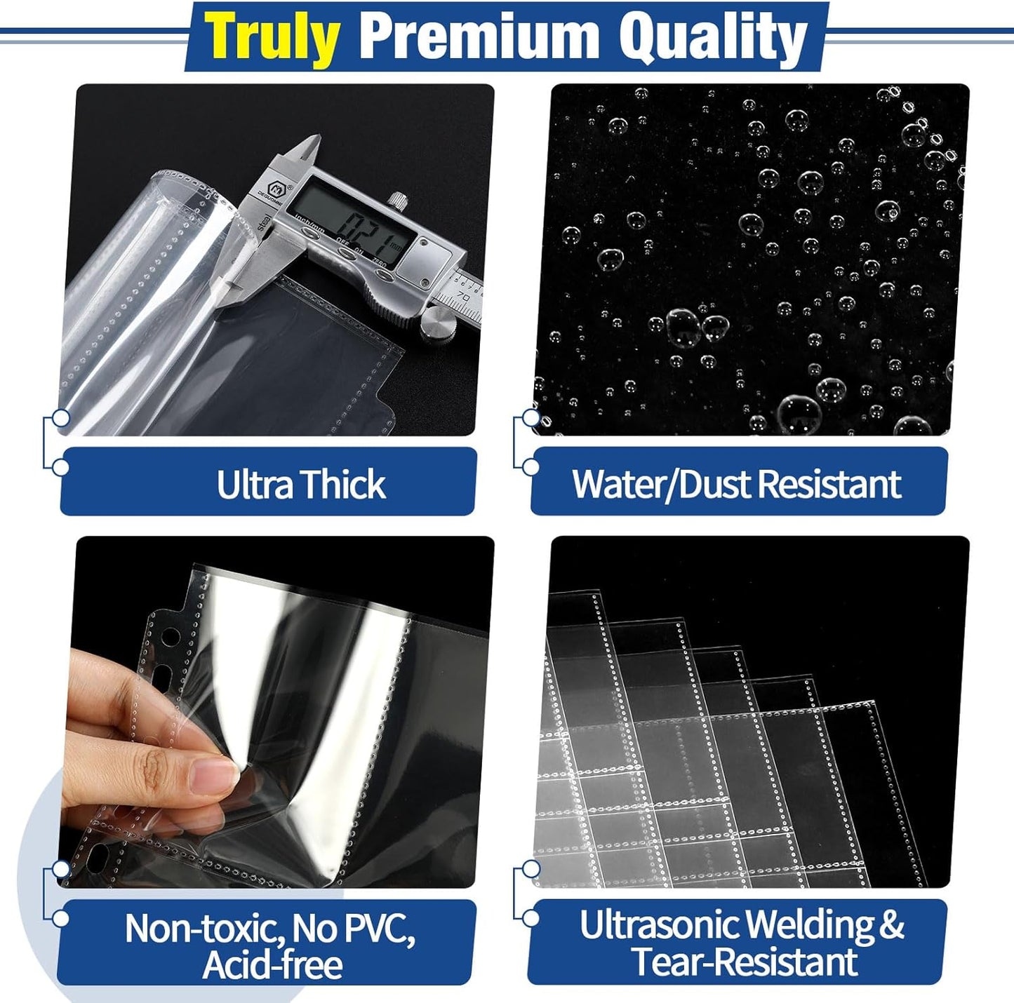 1548 Pockets Double Side Trading Card Sleeves, Fabmaker 9 Pocket Card Sleeves Binder Sheets for 3 Ring Binder, Long-Lasting Trading Card Binder Sleeves Fit for MTG, Baseball, Game, Business Cards