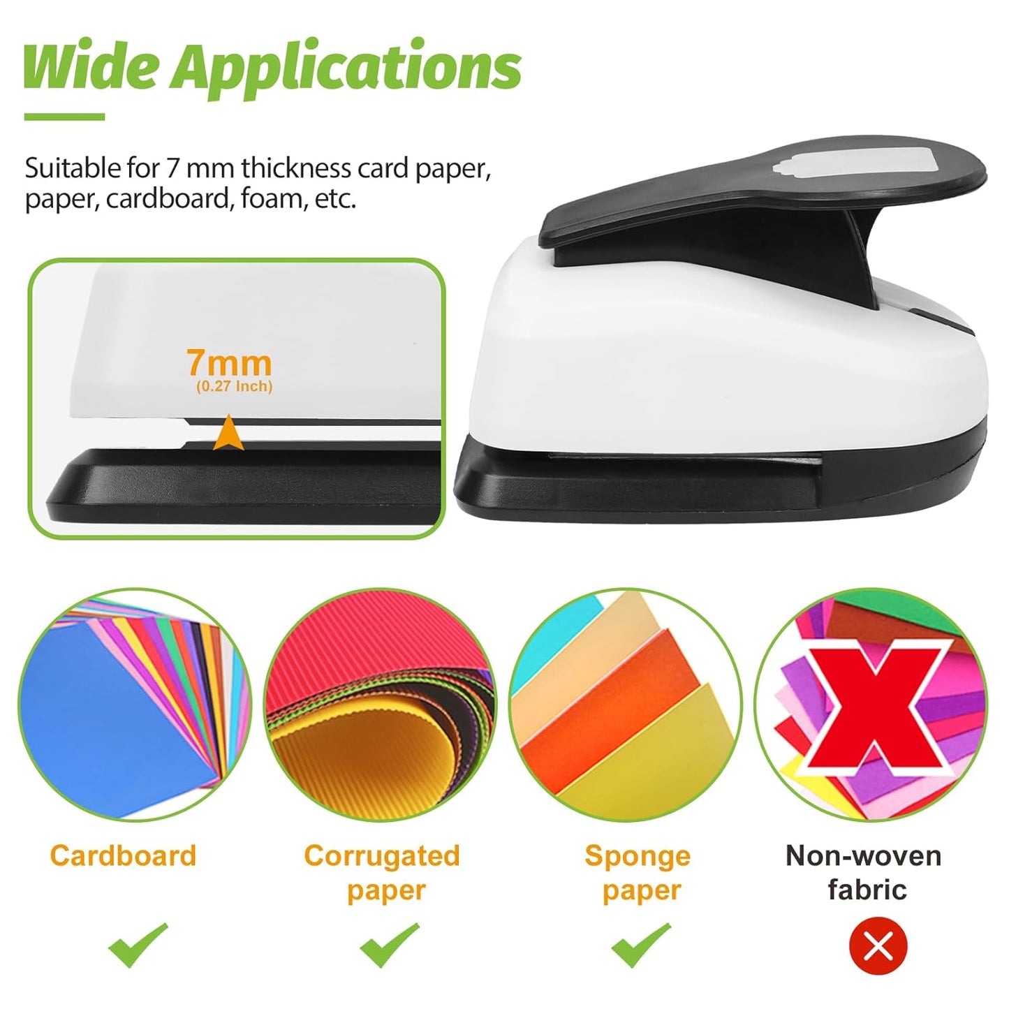 UCEC Paper Craft Tag Punch 2 Inches with 1 Roll Hemp Rope 32ft, Tag Shape Lever Action Craft Puncher for Paper Crafting Scrapbooking Cards Arts for DIY Projects