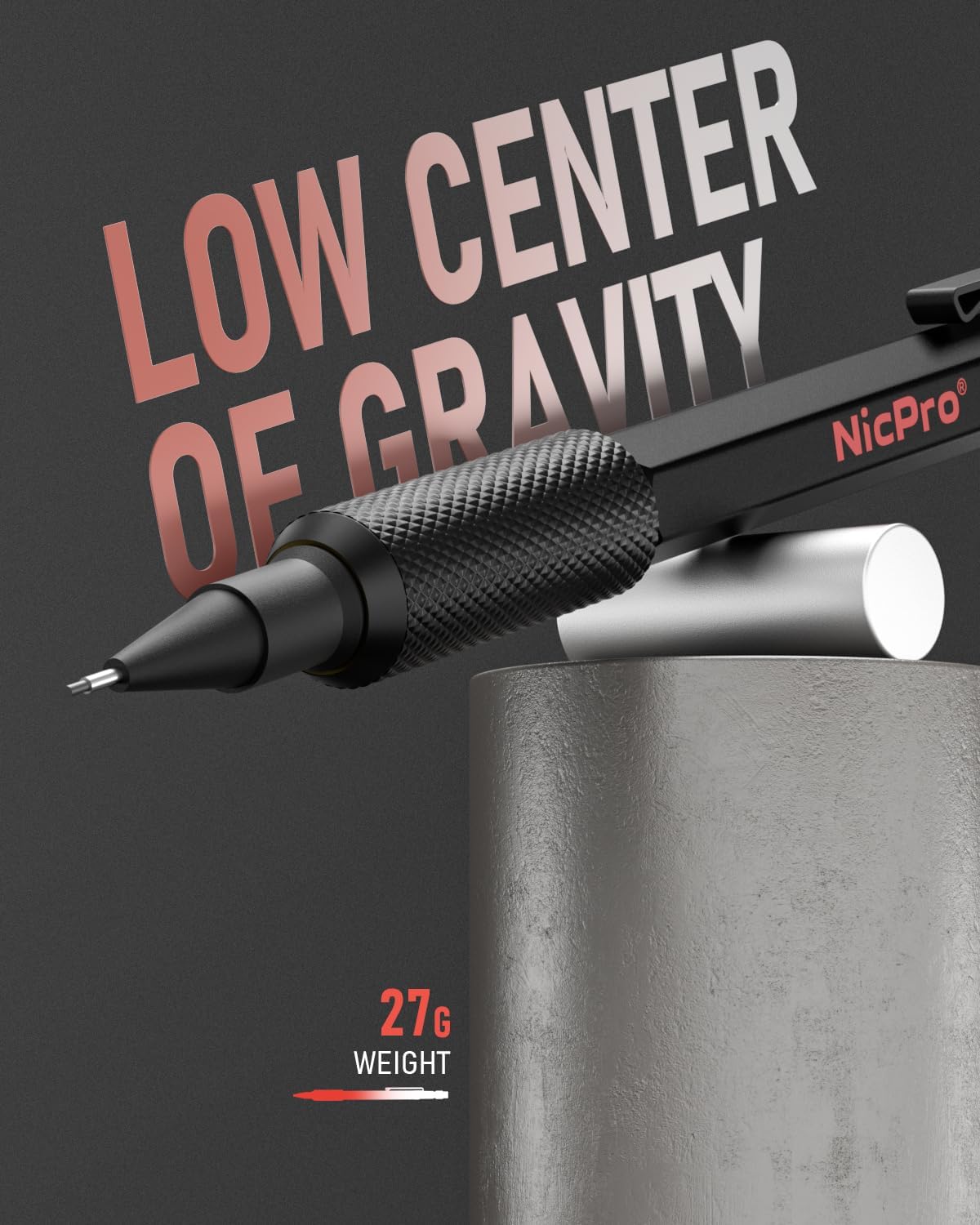 Nicpro 0.7 mm Mechanical Pencil Set with Case, 3PCS MP2000 Metal Artist Mechanical Pencil With 6 Tube HB Lead Refills, Eraser, Weatherproof Barrel for Outdoor Writing Drafting Drawing Sketching