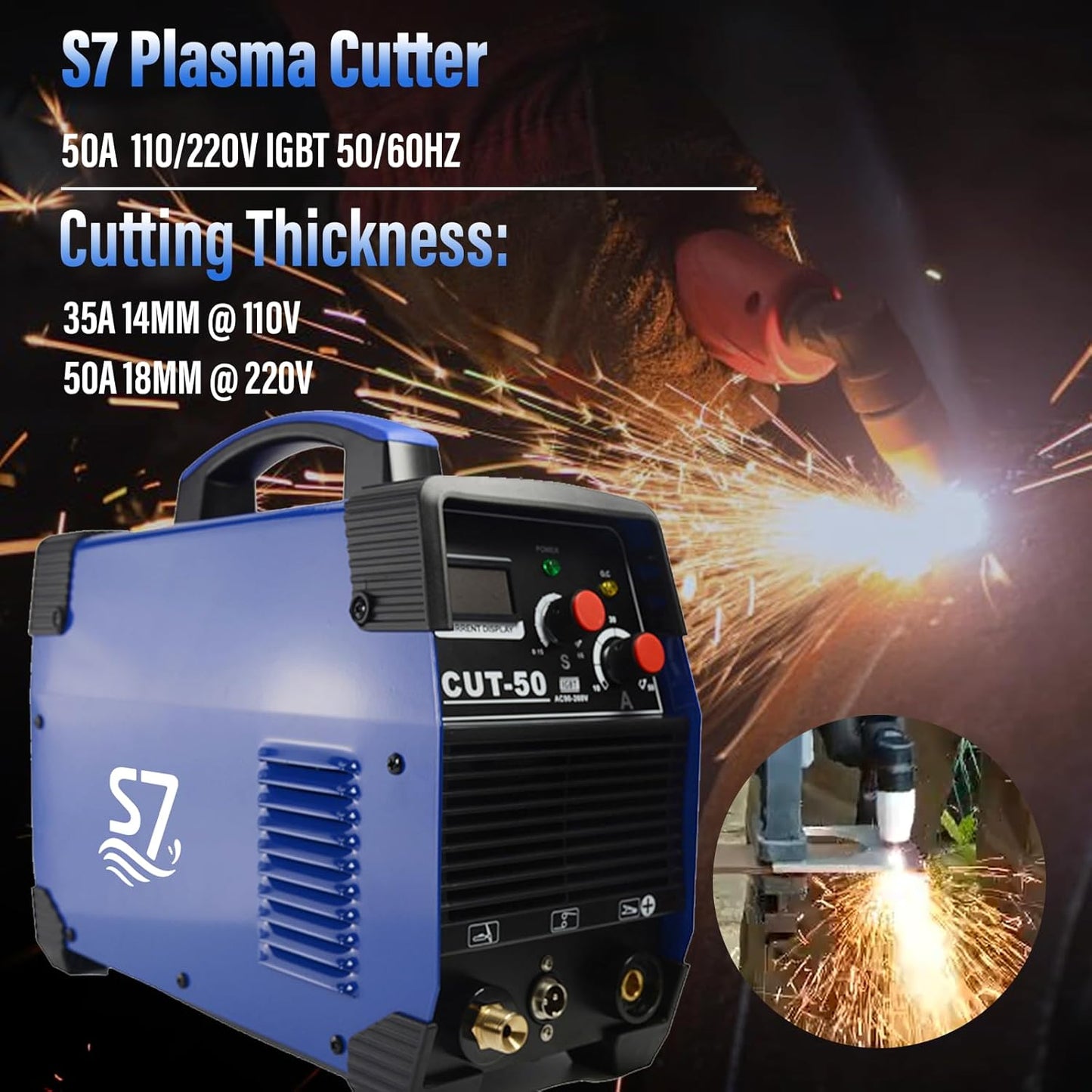 Plasma Cutter, CUT50 55Amp 110V/220V Dual Voltage IGBT Cutting Machine