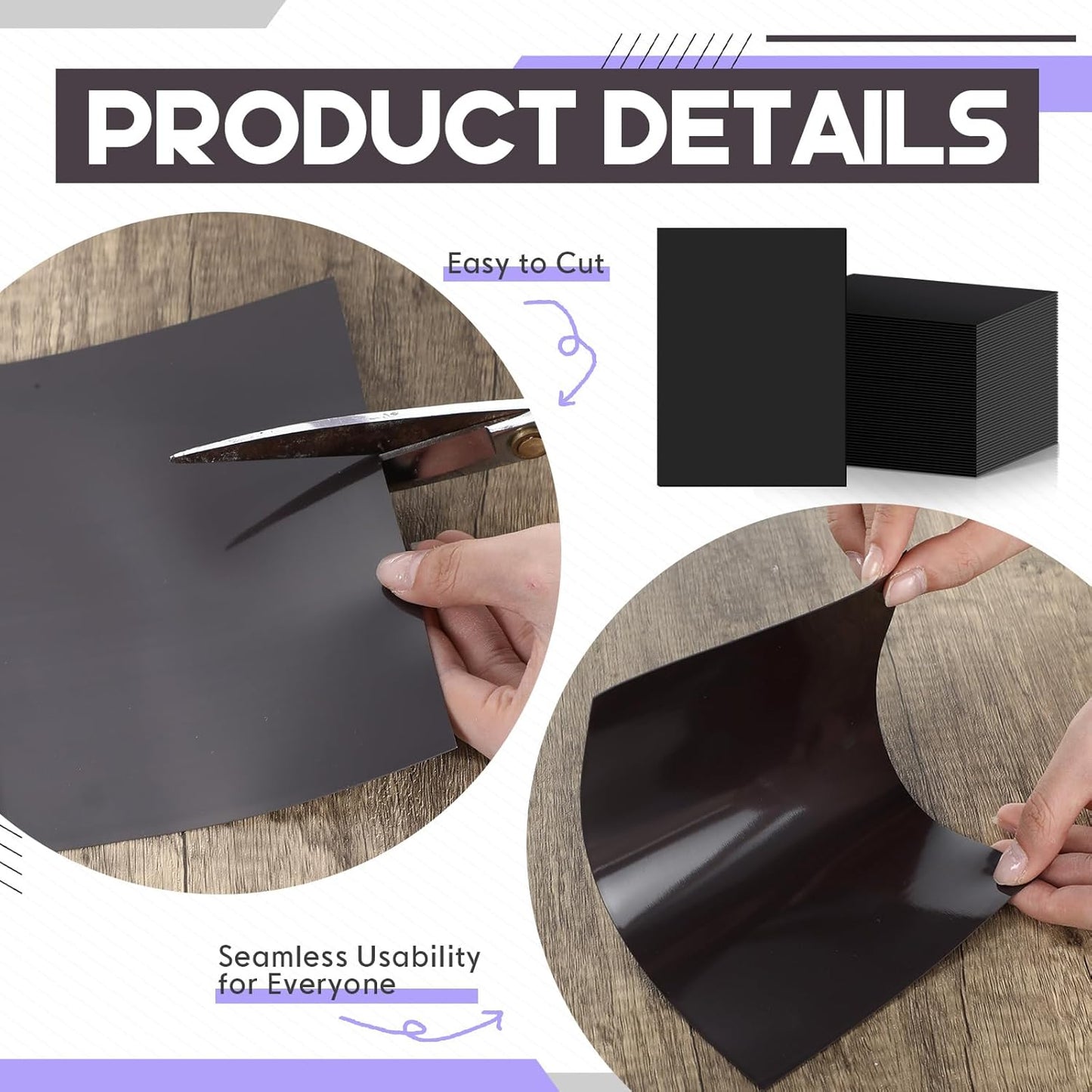 70 Pcs Non Adhesive Magnetic Sheet 5 x 7 Inch for Die Storage Flexible Magnetic Sheets Plain Sheet for Arts and Crafts Scrapbooking DIY Photography, Easy to Cut and Organize