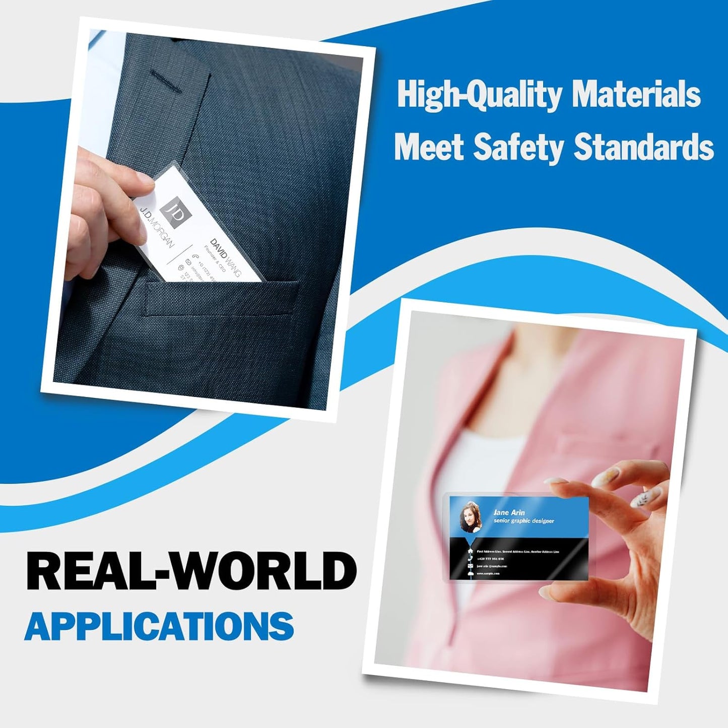 Everest Self Seal Laminating Pouches, Self Sealing for 2.6x3.9 Inch, Business Cards Size, Waterproof, 10 Mil Thick, Gloss Finish, No Machine Needed, 30 Pack