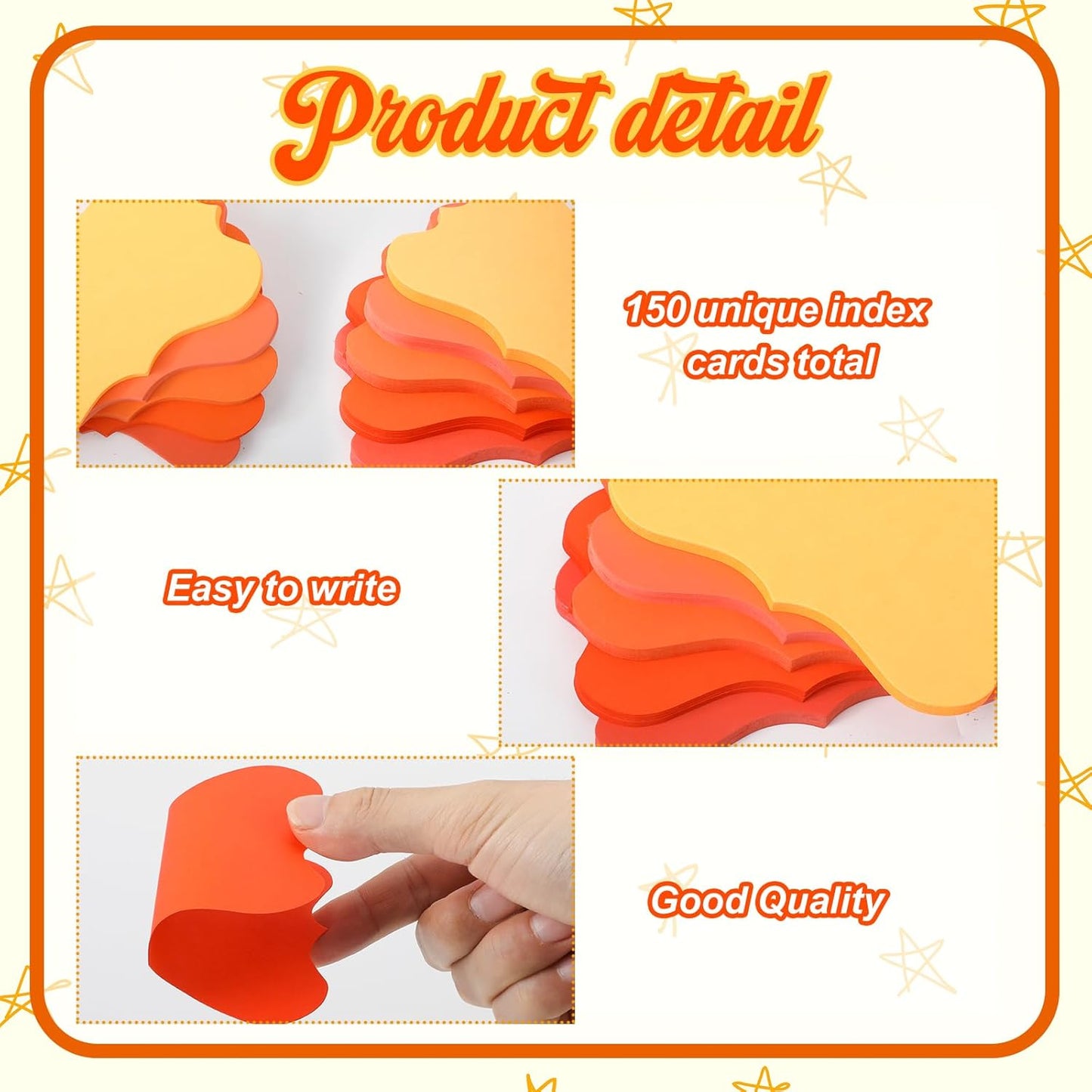 150 Pack Orange Blank Index Cards Study Flash Cards Colored Cardstock 3 x 5 Heavy Notecards Mini Greeting Cards Business Message Cards For Learning School Art Craft Office Supplies