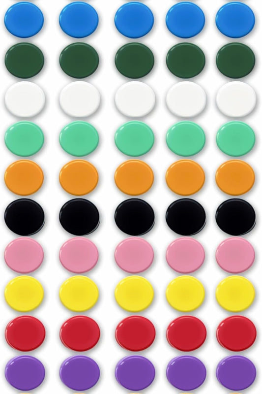 Qualsen Fridge Magnets, 50pcs Small Refrigerator Magnets for Whiteboard, Kids, Mini Cute Magnets for Locker, White Board, Kitchen, Office, Classroom (Colorful)