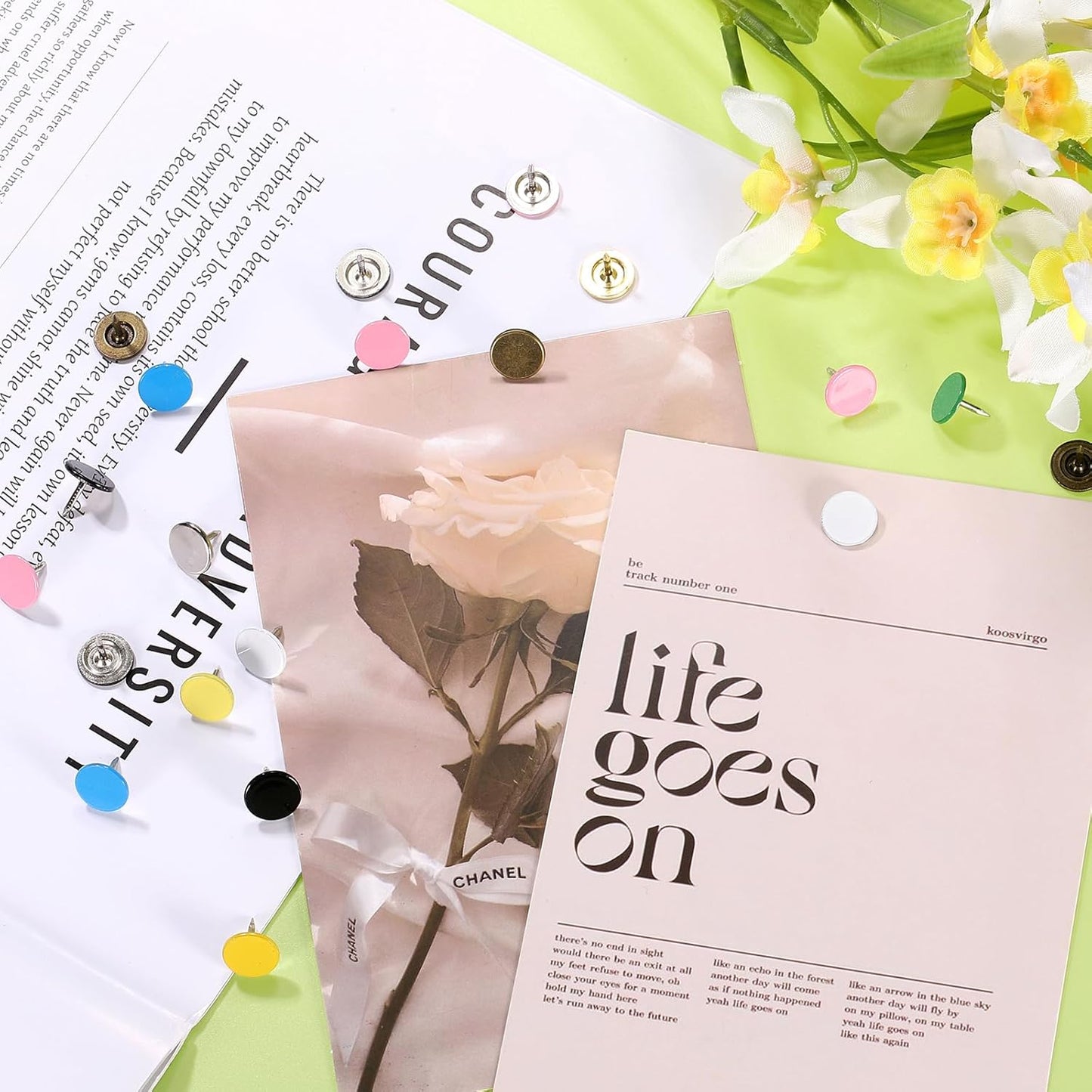 uxcell 150Pcs Upholstery Tacks, 11mmx10mm Flat Head Thumb Tack Decorative Furniture Nails Push Pins for Furniture Sofa Headboards, Green