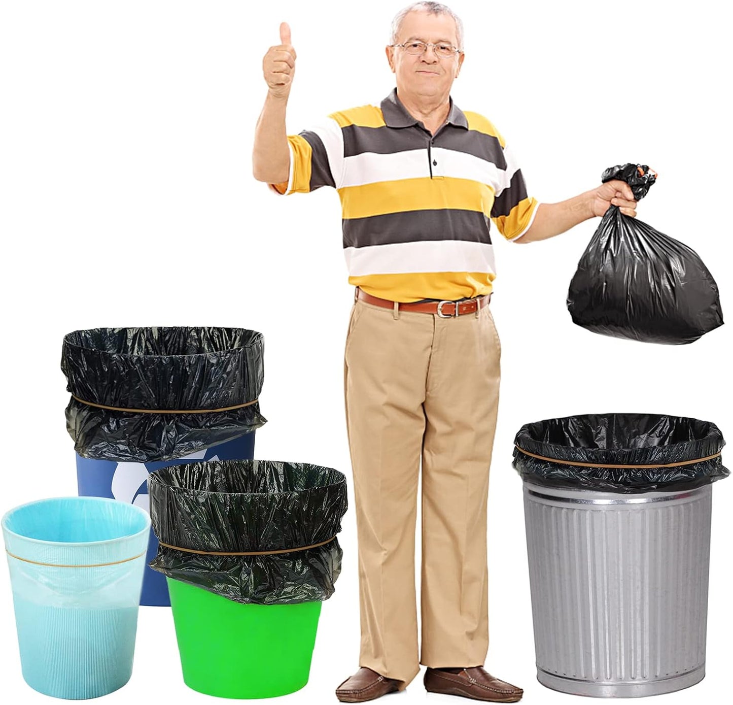 Super Size Rubber Bands - 60 Pcs Large Heavy Duty Latex Rubber Bands, Thick Multi Function Elastic Wrapping Bands Long for Office Outdoor Tie Up Garbage Bag Notebook File Packing Moving