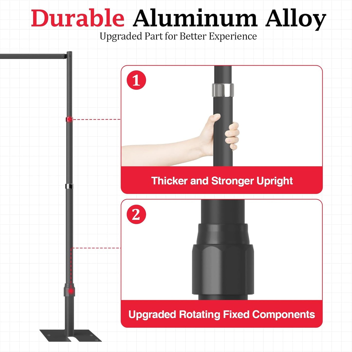 EMART Backdrop Stand Heavy Duty 10ftx20ft, Adjustable Pipe and Drape Photo Background Support Kit, Metal Frame with Flat Base for Wedding Birthday Party Banquet Decorations-Black