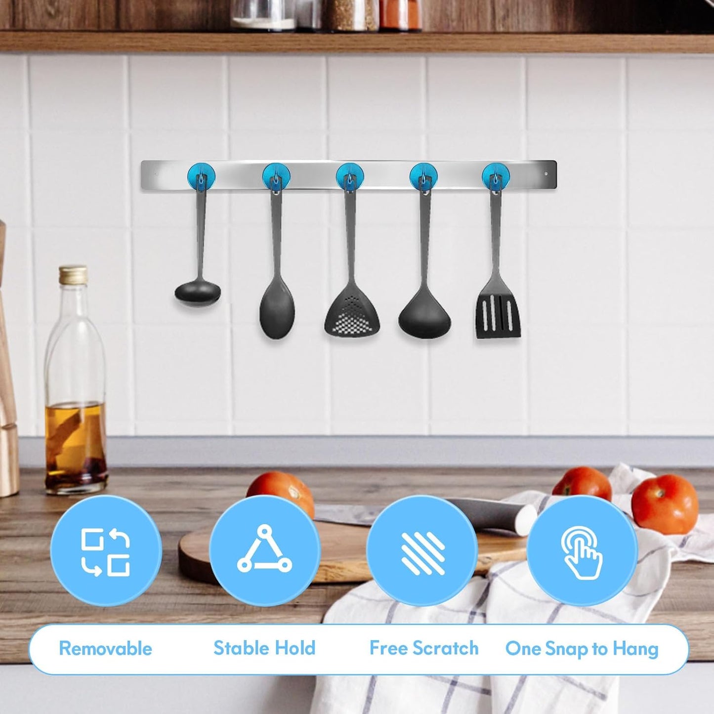 Neosmuk Magnetic Hooks, Heavy Duty 170lb Strong Magnets for Cruise Cabins, Ship Essentials, Large Metal Hooks for Hanging on Fridge(RoyalBlue,Pack of 4)