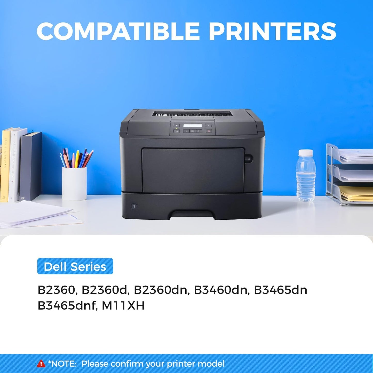 B2360 M11XH Toner Cartridge with chip Black 2-Pack High-Yield Replacement for Dell 331-9805 Toner Compatible with Dell B2360 B2360d B2360dn B3460dn B3465dn B3465dnf Laser Printer Ink All-in-One Copier