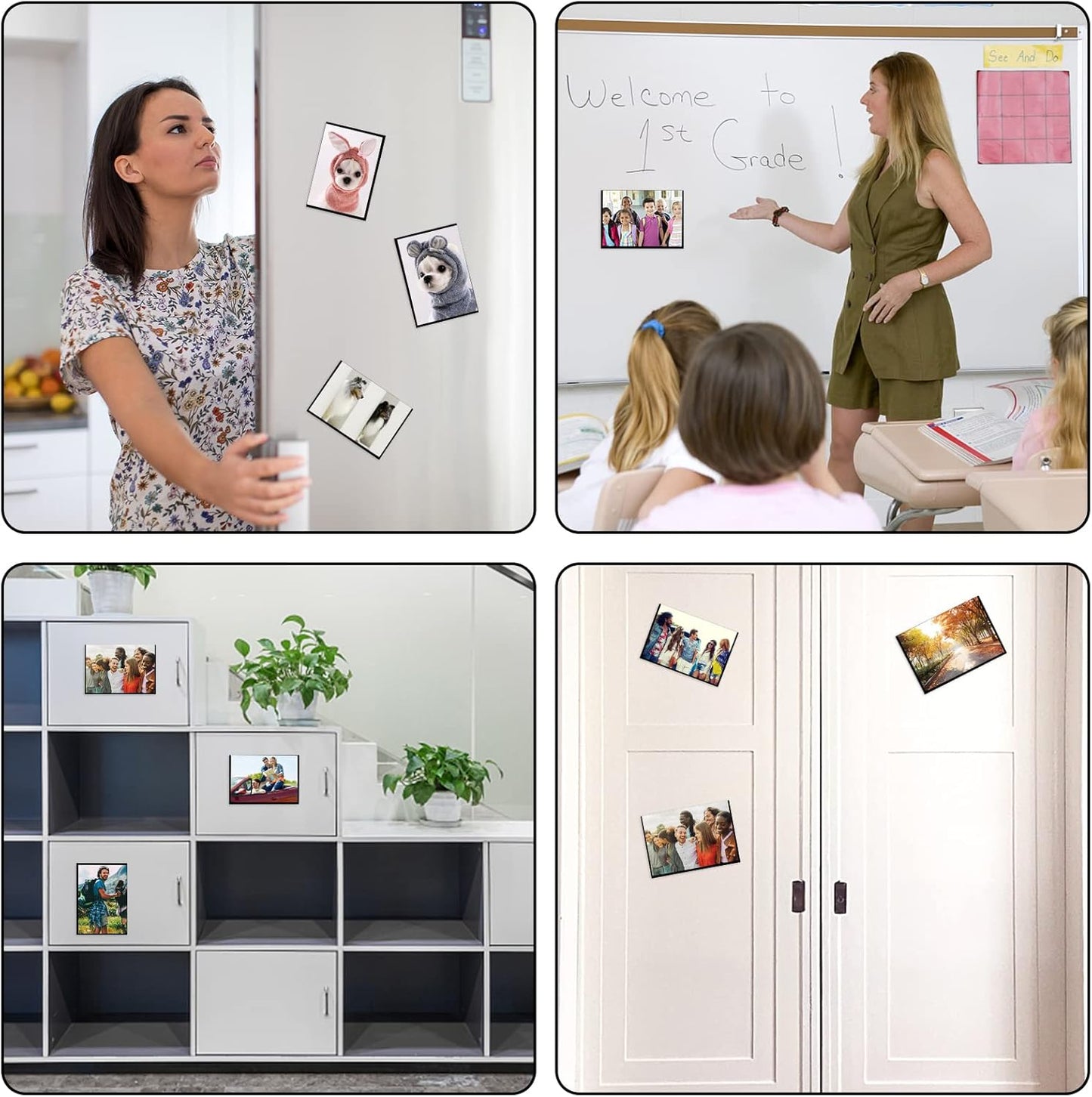 Black Magnetic Picture Frame 4X6 for Refrigerator-20 Pack,Black Photo Magnets Sleeves