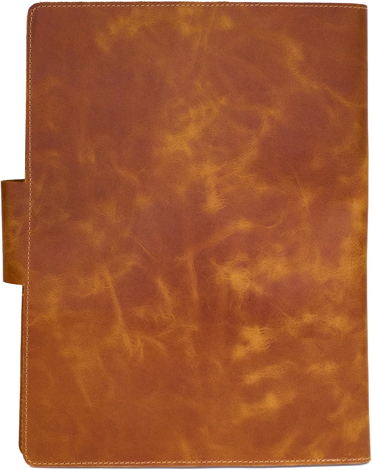 Leather Portfolio Folder - Genuine Leather Document Organizer with Multiple Pockets and Pen Holder – Business Padfolio for A4 Letter Size Papers, Professional Resume or Meeting Use (Whiskey)