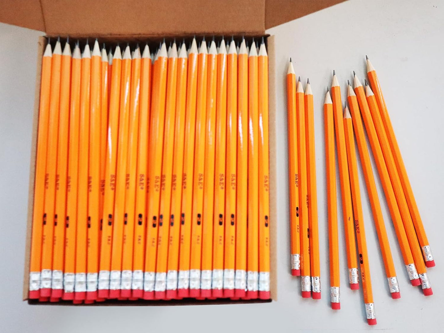 S & E TEACHER'S EDITION 360pcs Pre-sharpened Pencils with eraser top, No.2 pencils #2 HB pencil, Golf, Classroom, Pew, Back to school, 360 counts per box