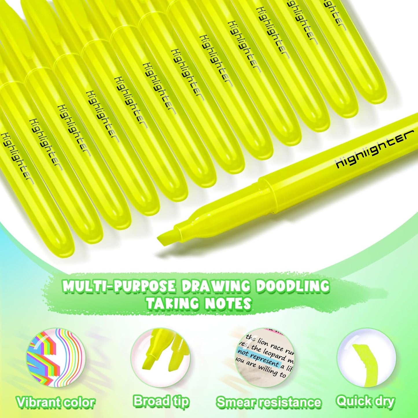 240 Pieces Highlighter Bulk Assorted Colors Highlighter Markers Chisel Tip Highlighters Pens Bundle for School Classroom Office (240)